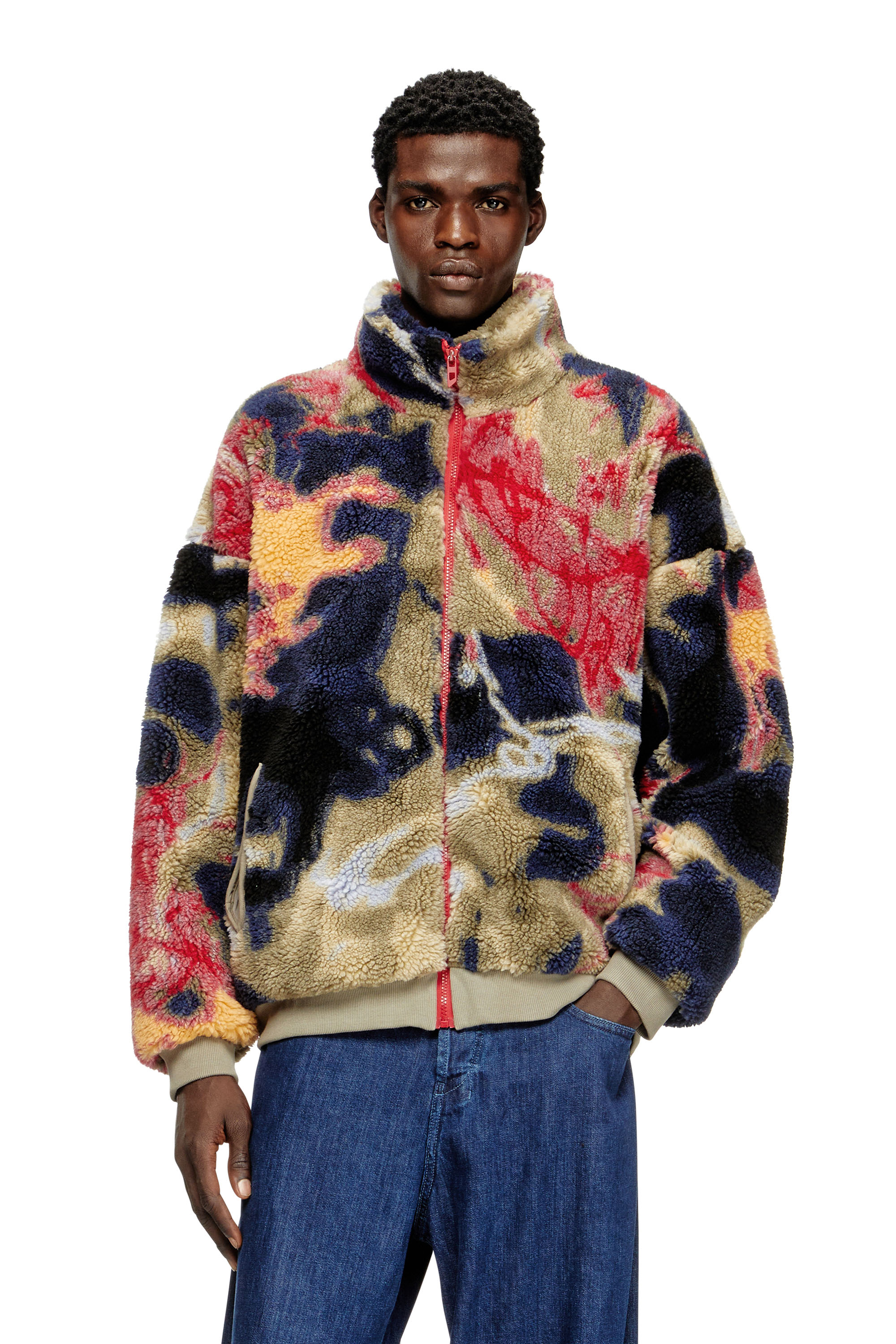 Diesel - S-LUKE, Giacca in tessuto teddy e graffiti Uomo in Multicolor - 3