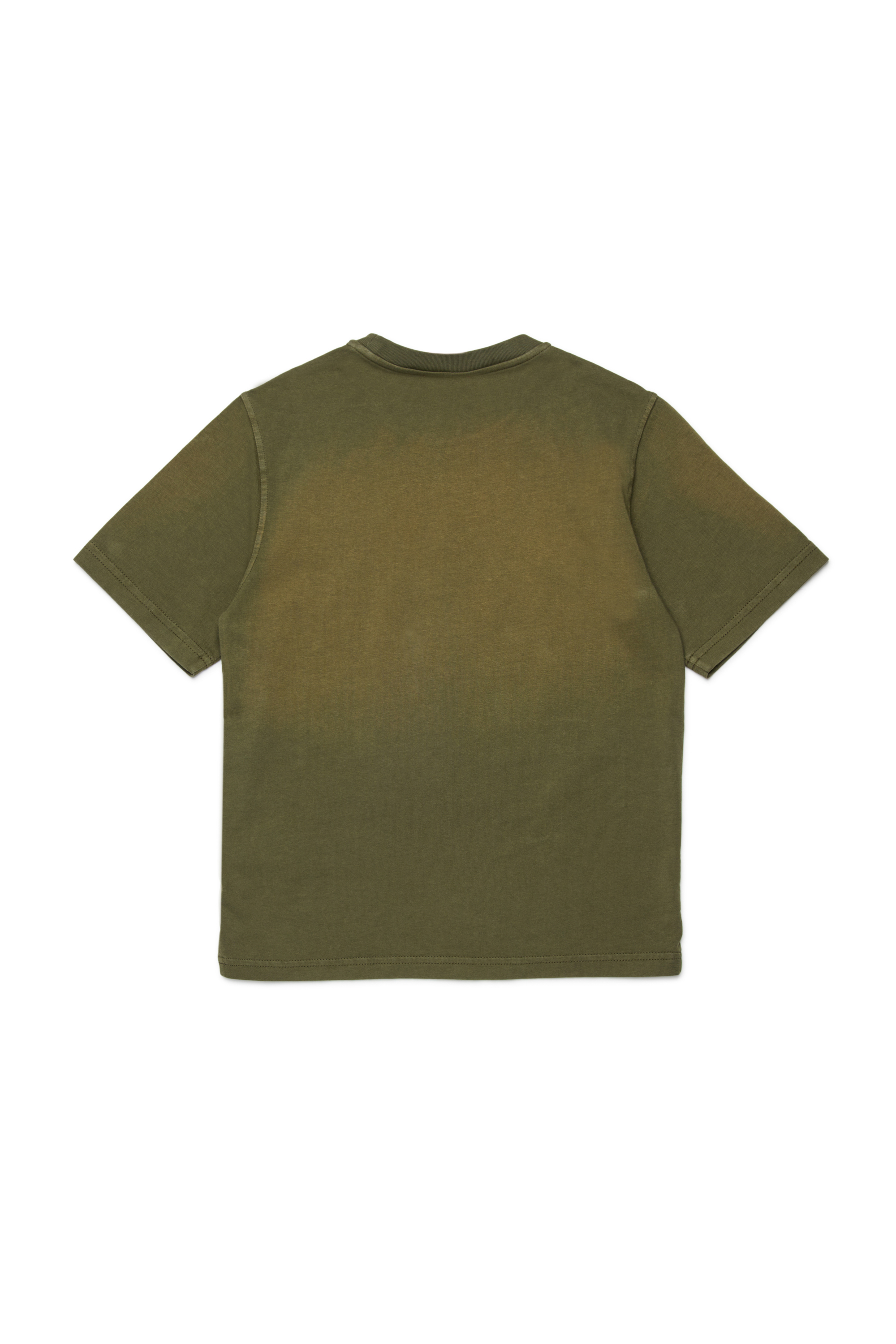 Diesel - TBERS OVER, T-shirt in cotone con stampa grafica Diesel floccata Uomo in Verde - 2