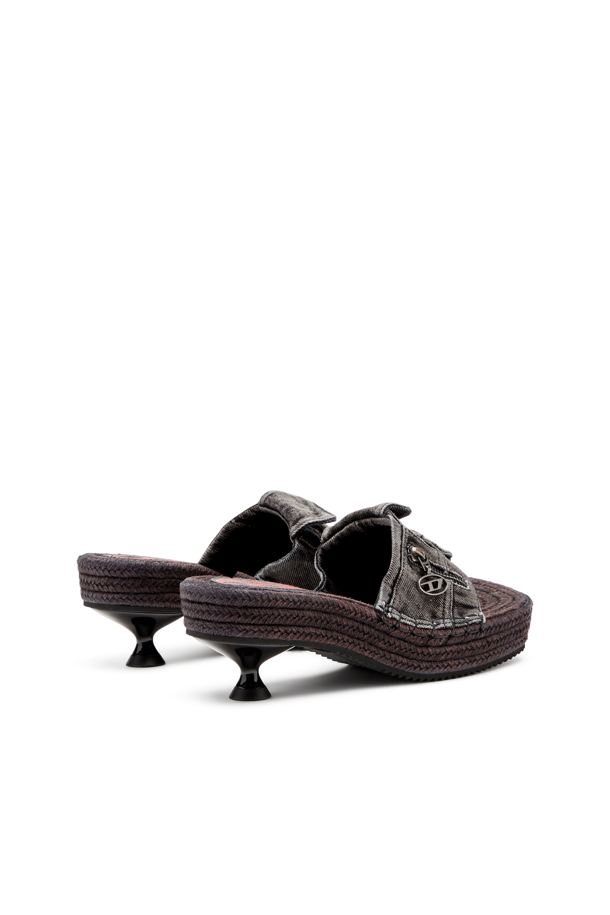 Diesel - D-IBIZA 40 PCK, D-Ibiza-Espadrilles à plateforme et talons en denim Femme in Noir - 3