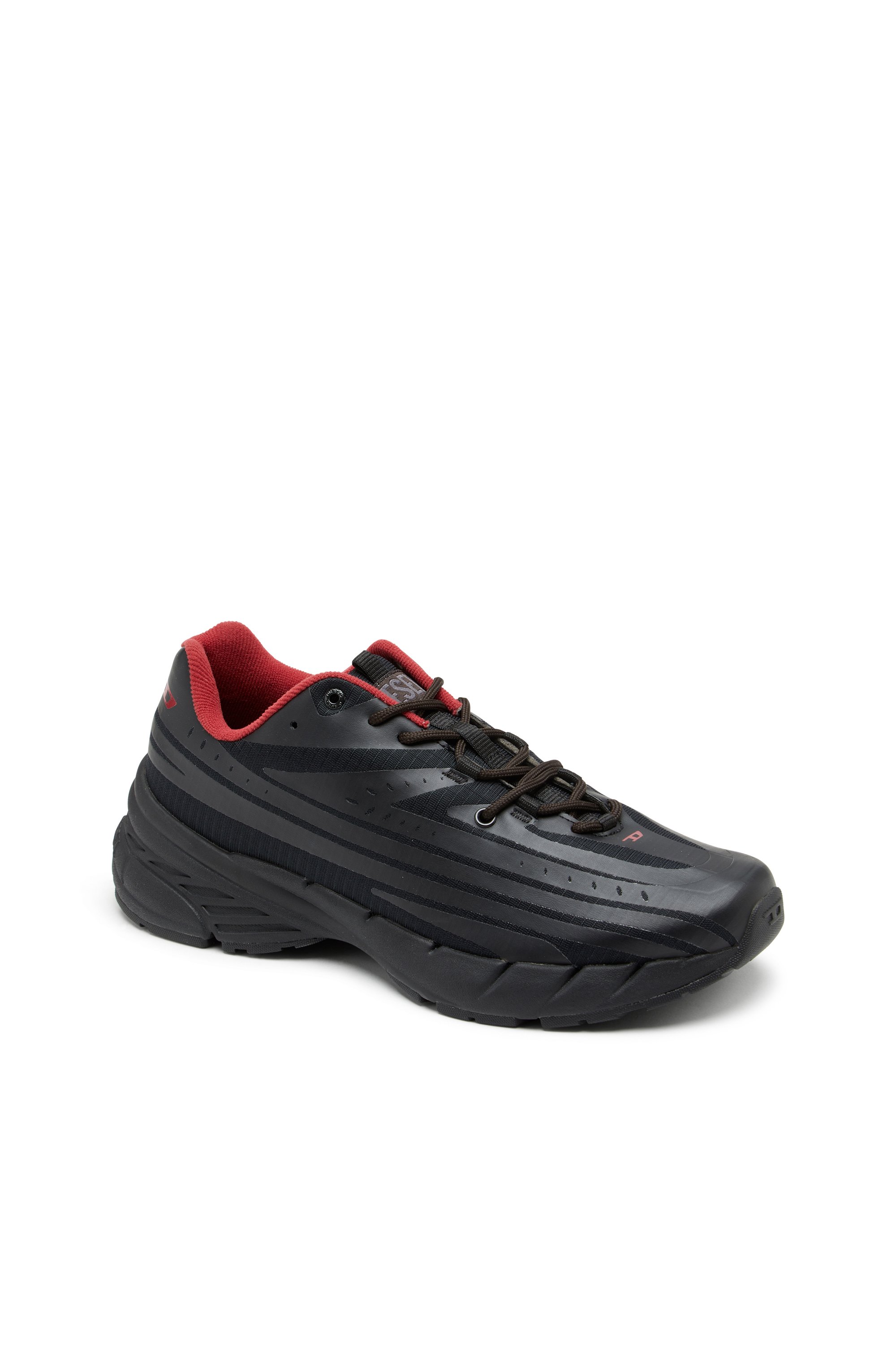 Diesel - D-AIRSPEED LOW, Man D-Airspeed Low-Striped sneakers in coated ripstop in Black - Image 6