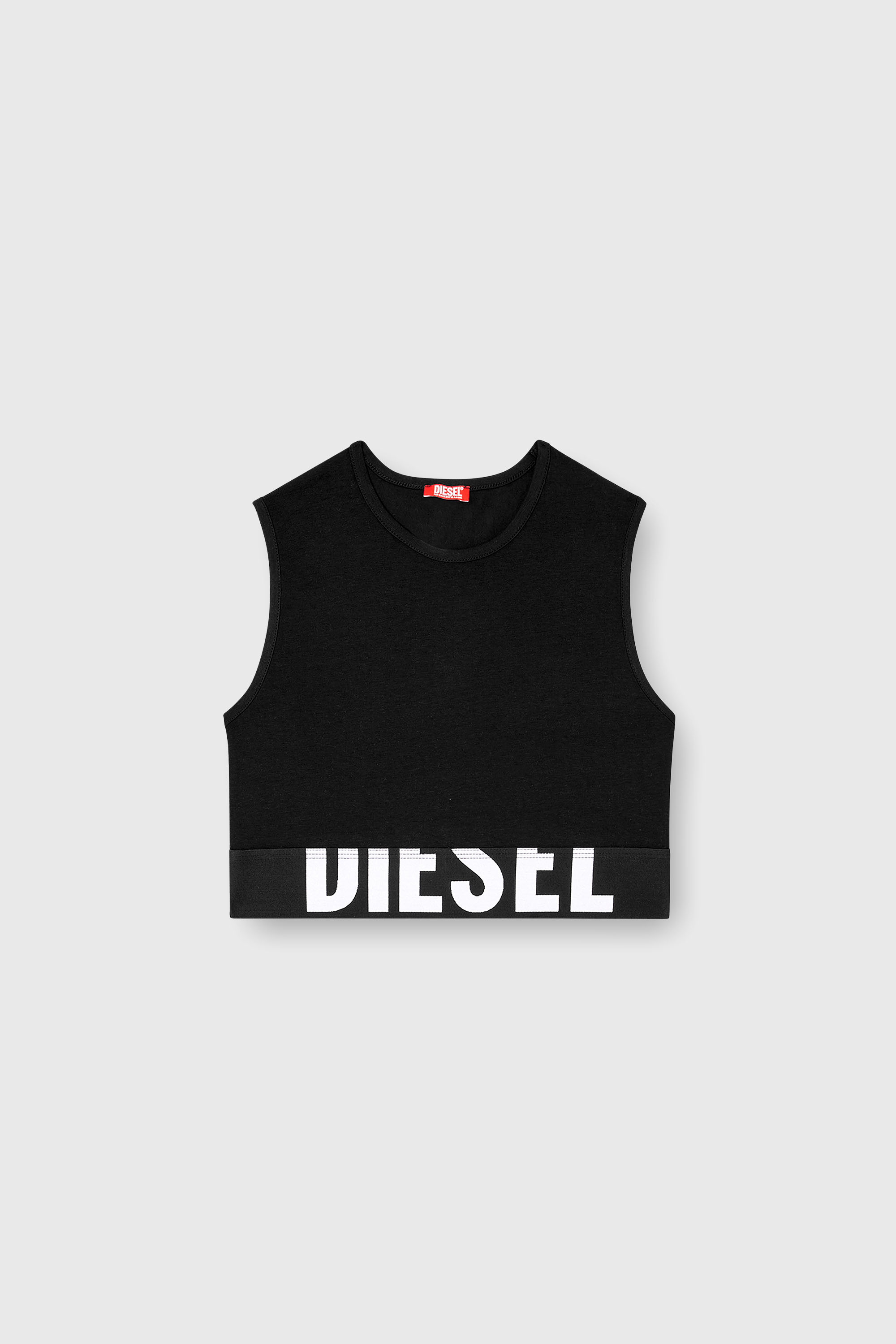 Diesel - ADA-D-POP, Crop top con logo tagliato Donna in Nero - 2