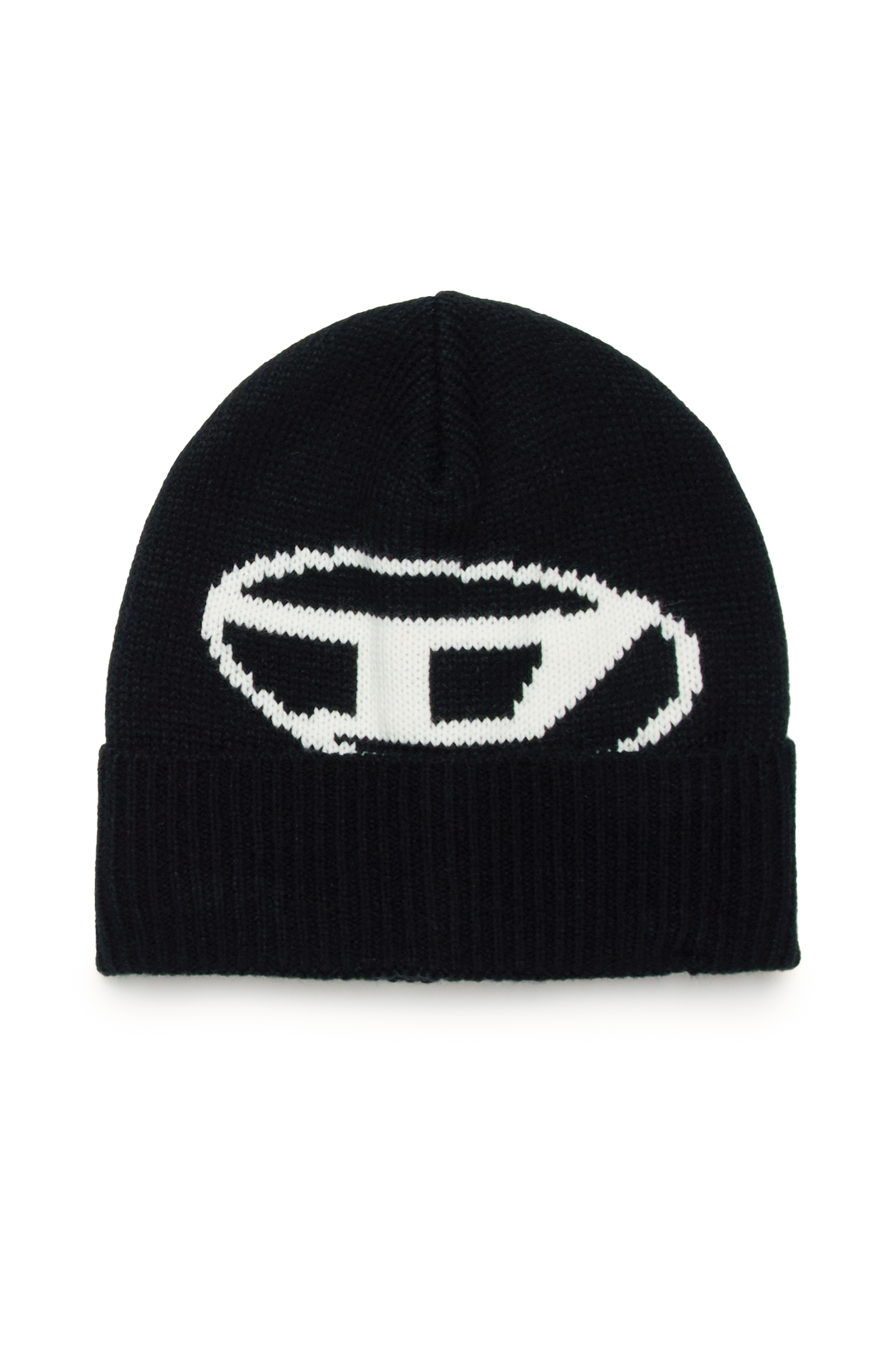 Diesel - FDINLAY, Beanie con logo Oval D Unisex in Nero - 1