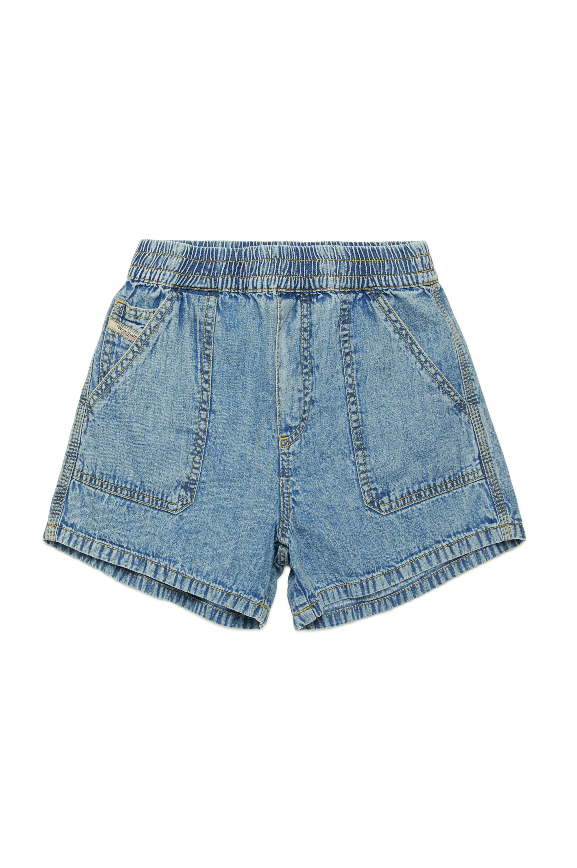 Diesel - PINTY, Short en denim avec poches plaquées Femme in Bleu - 1