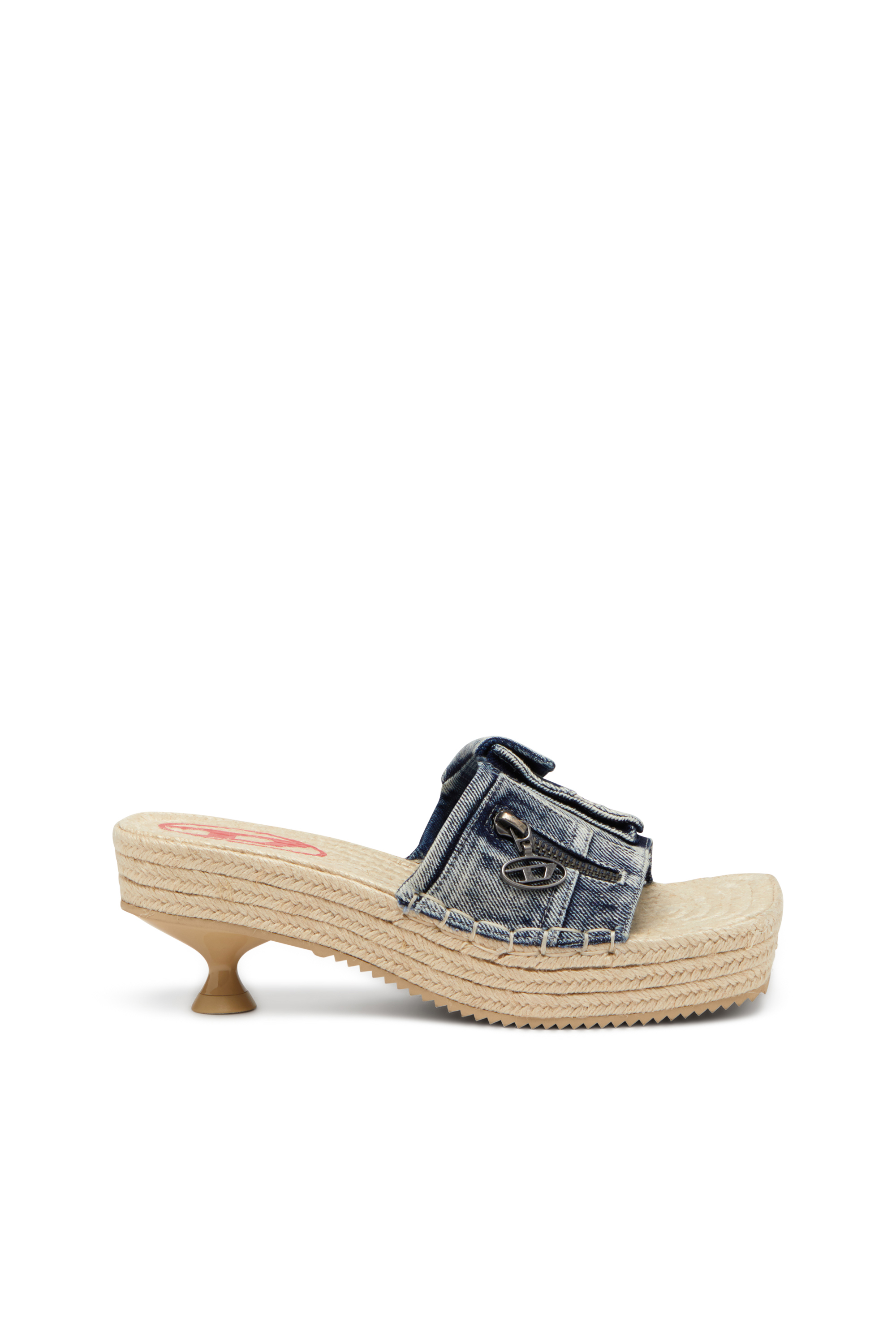 Diesel - D-IBIZA 40 PCK, Damen D-Ibiza-Espadrilles mit Absatz und Plateau aus Denim in Blau - 1