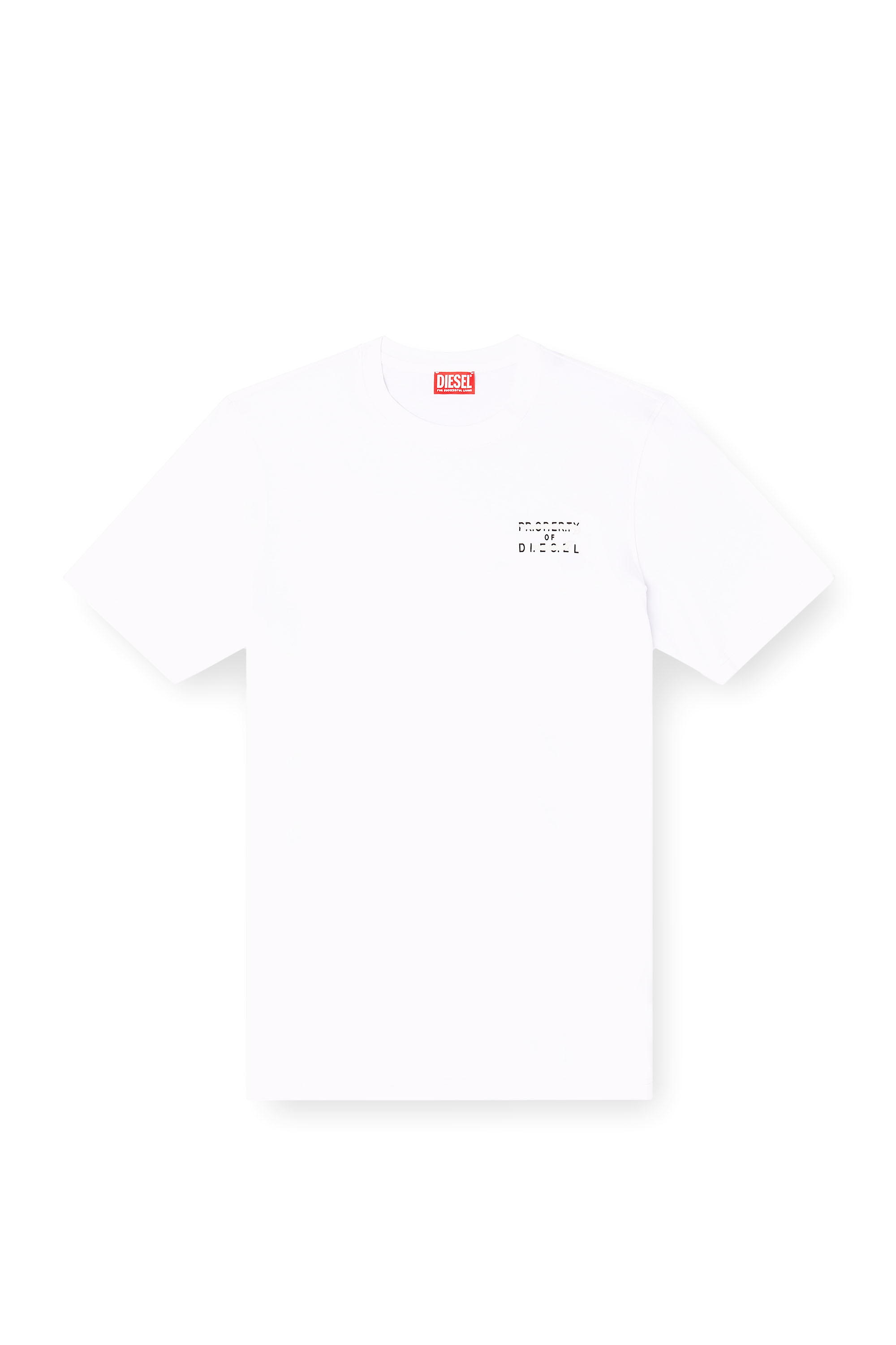 Diesel - T-ADJUST-V5, Herren Regul&auml;res Baumwoll-T-Shirt mit Puffdruck in Wei&szlig; - 2