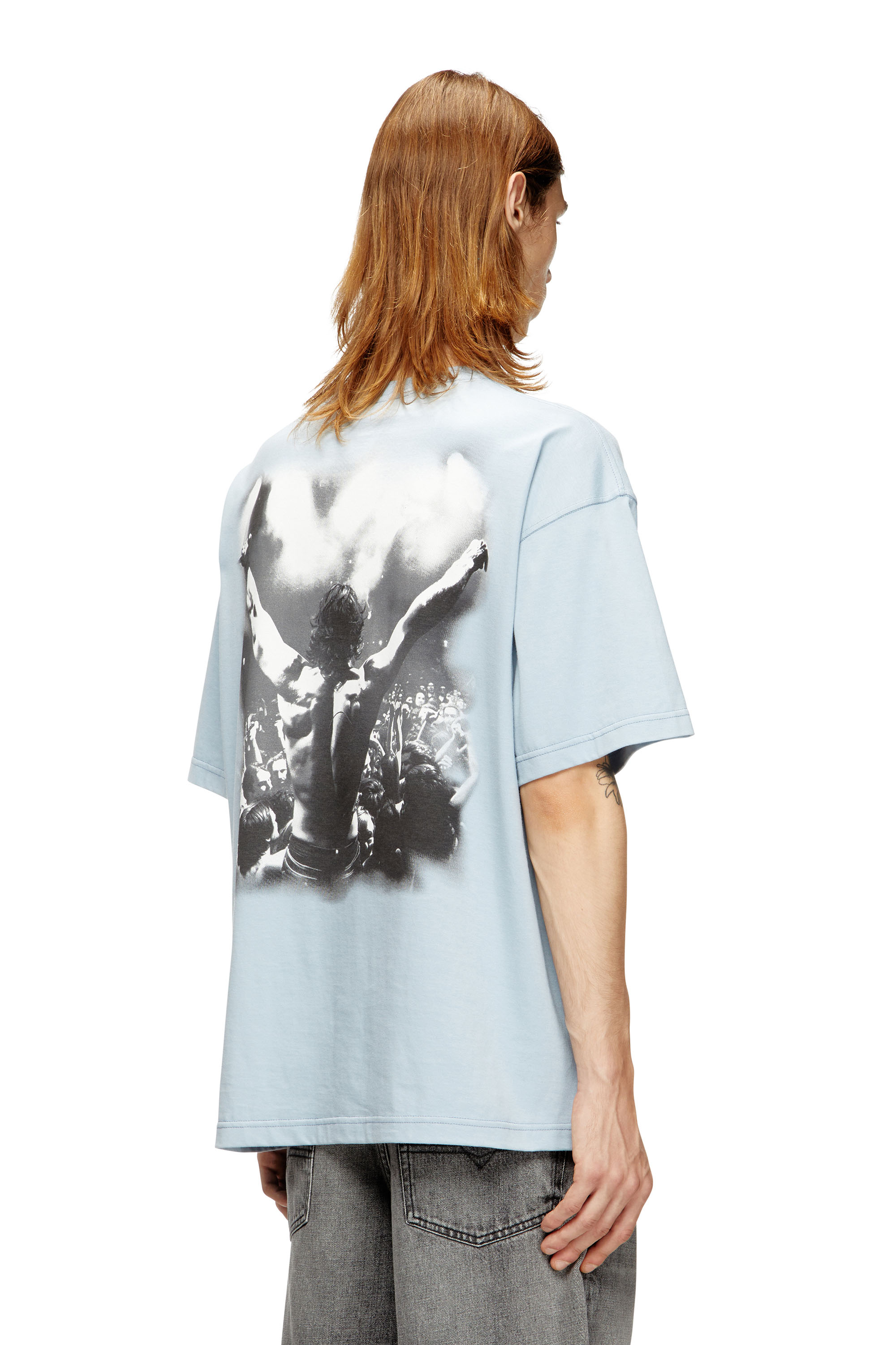 Diesel - T-BOXT-T23, T-shirt en coton avec imprimé graphique Homme in Bleu - 4