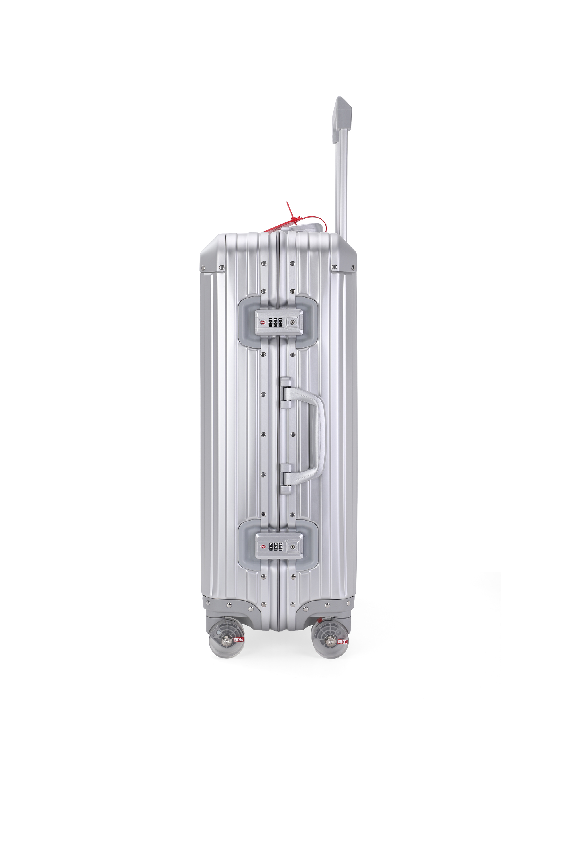 Diesel - DIESEL ALUMINUM TROLLEY- DSL002, Valise en aluminium taille M Mixte in Gris argent&eacute; - 4