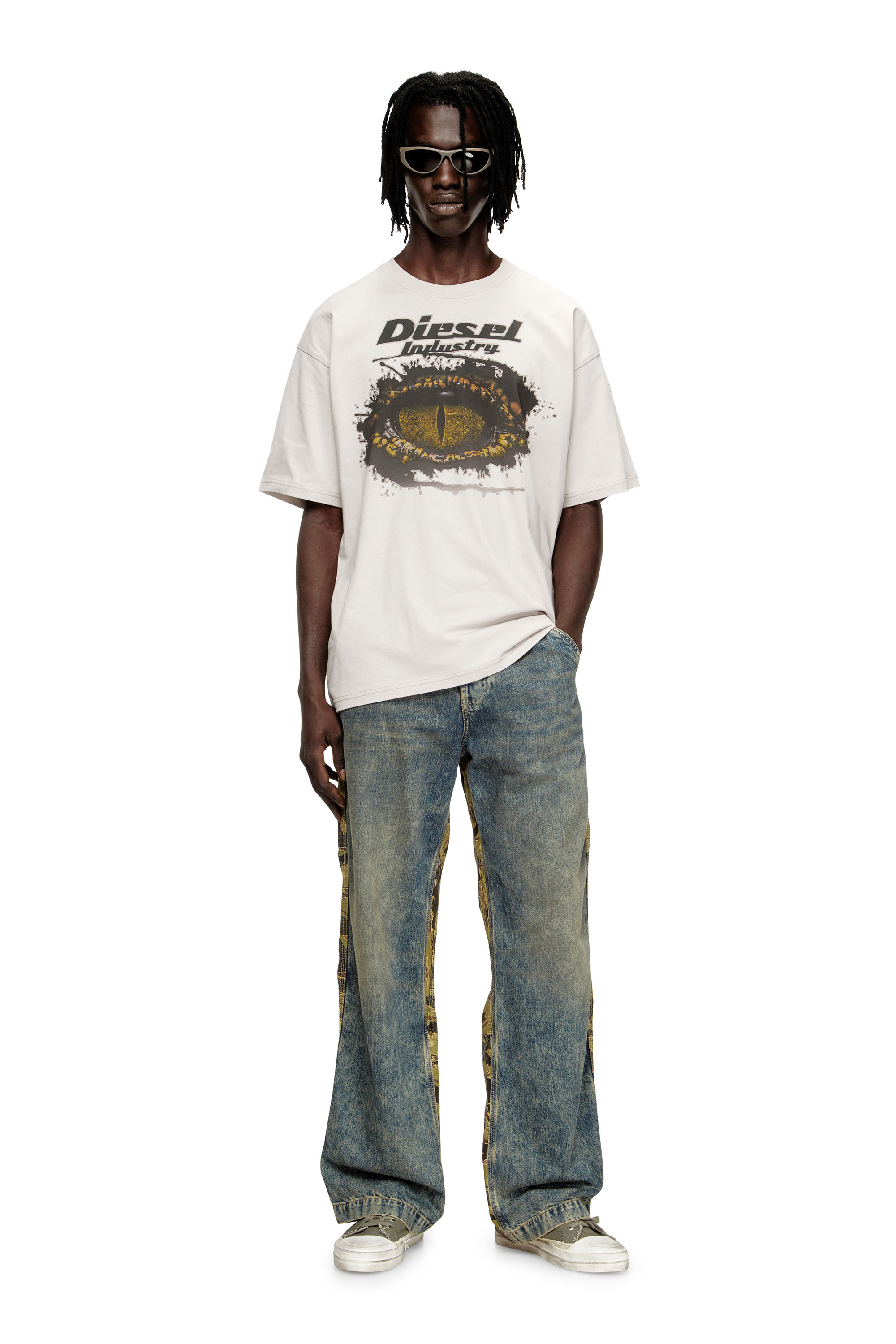 Diesel - T-BOXT-T25, T-shirt en coton avec impression numérique Homme in Gris - 2