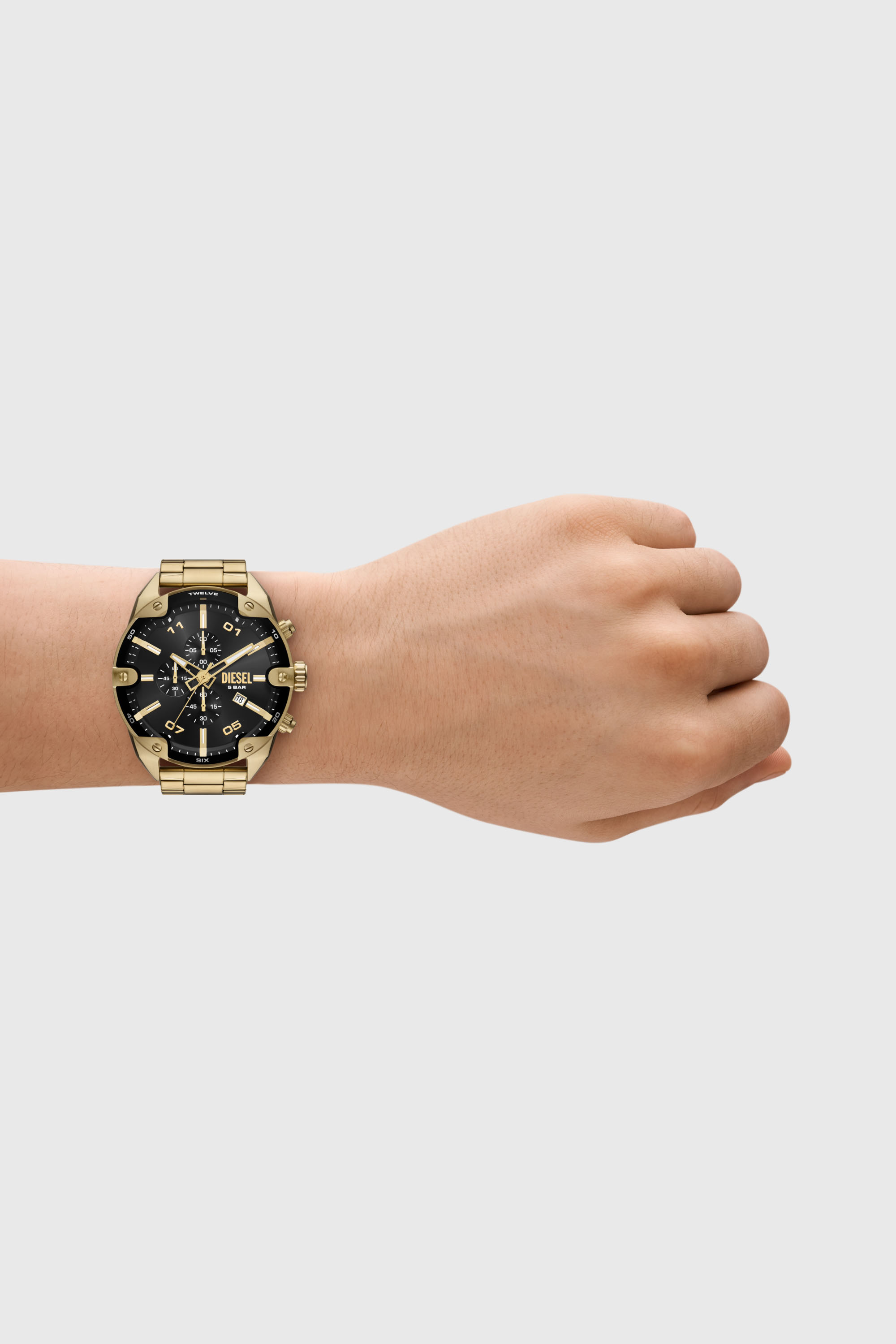 Diesel - DZ4678, Orologio Spiked con cinturino in acciaio inossidabile Uomo in Oro - 4