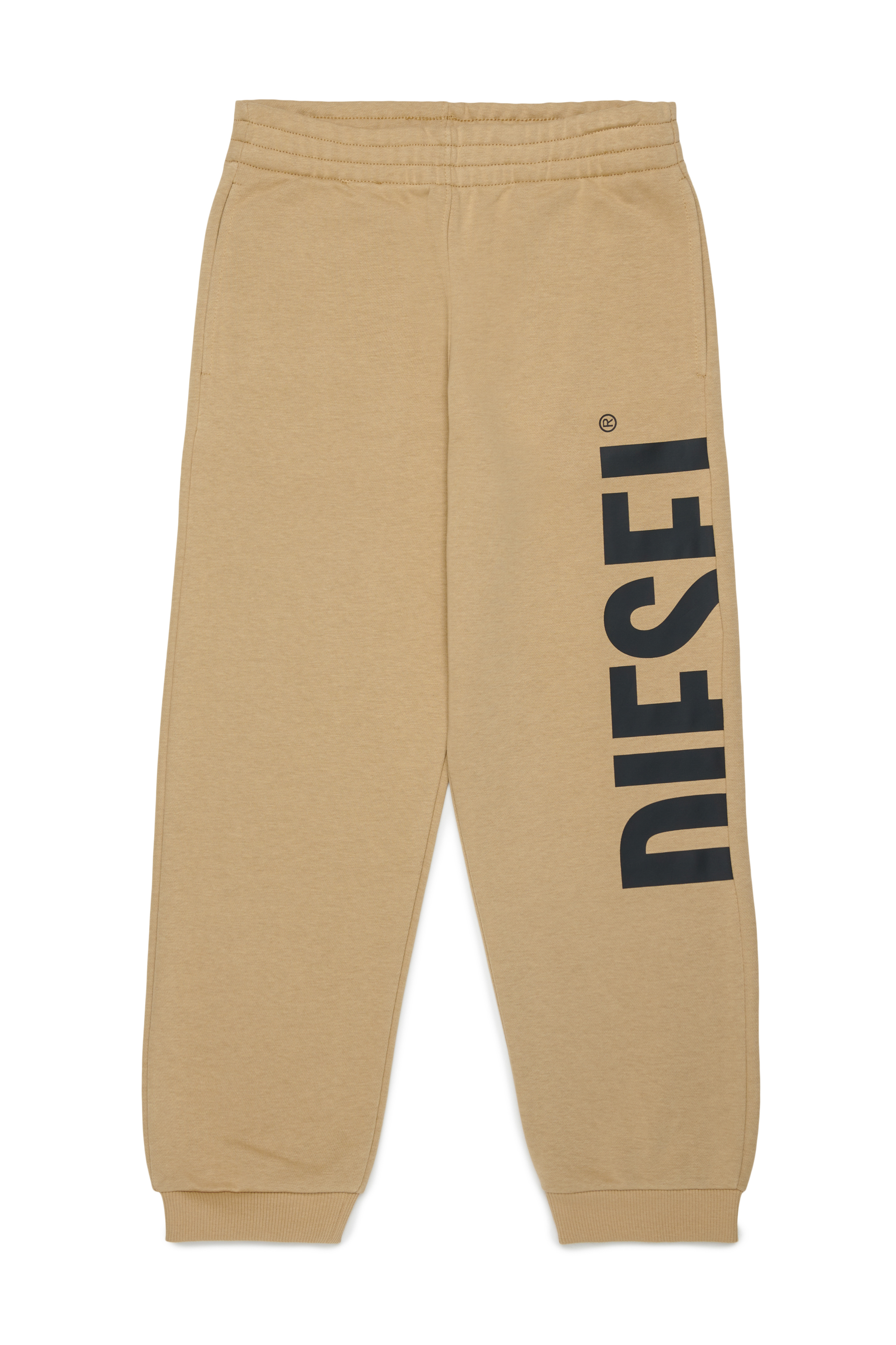 Diesel - PRES, Herren Sweatpants mit abgeschnittenem Logo-Print in Braun - 1