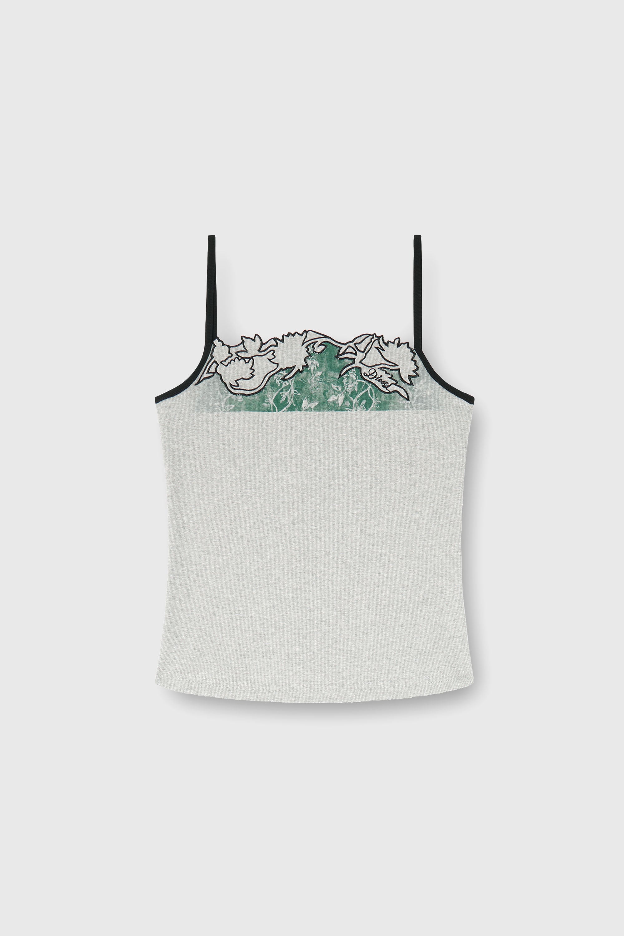 Diesel - T-EDNA, D&eacute;bardeur c&ocirc;tel&eacute; avec broderie florale en contour Femme in Polychrome - 1