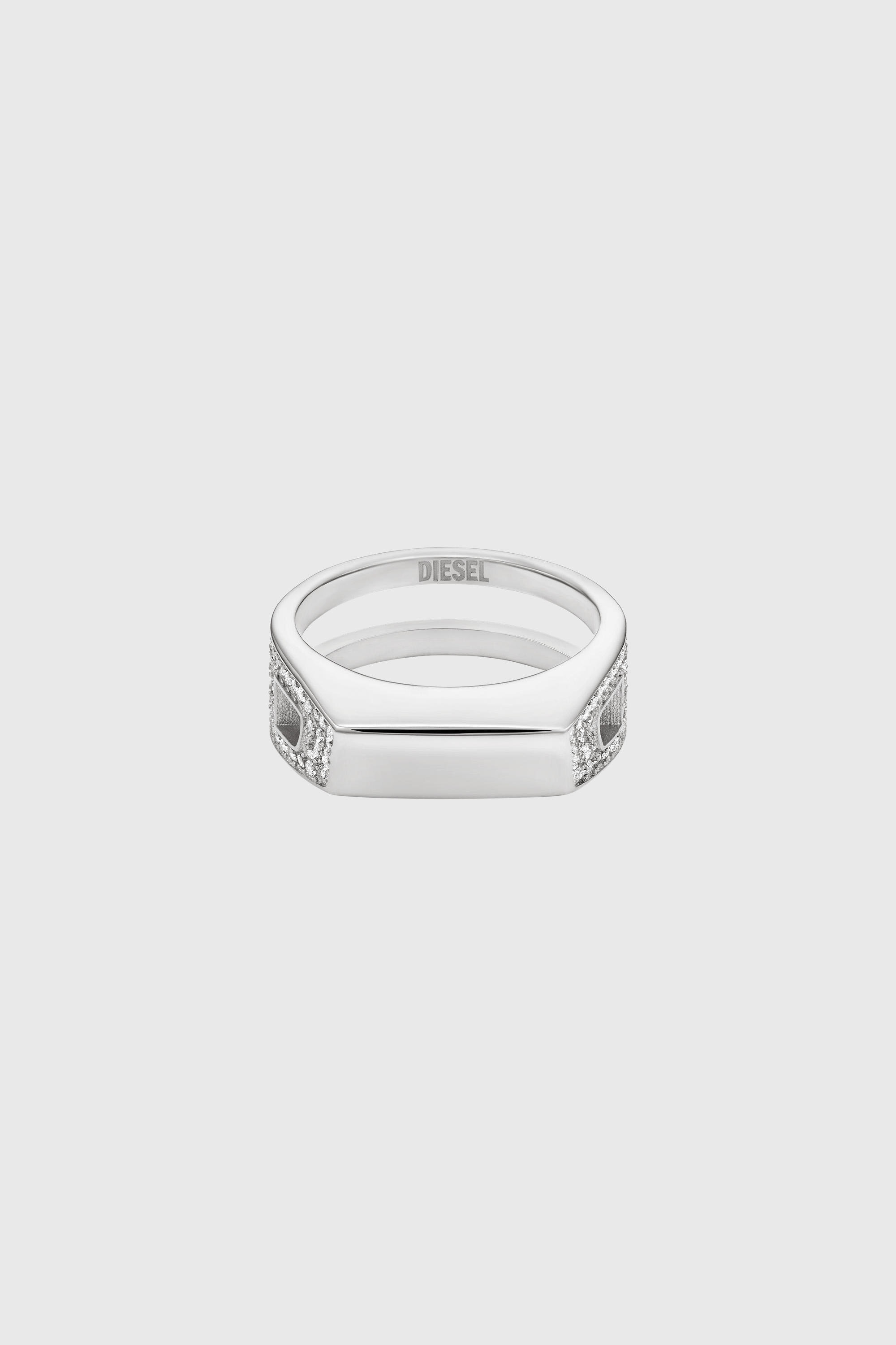 Diesel - DX1740040, Bague anneau en acier inoxydable sertie de pav&eacute; Mixte in Gris argent&eacute; - 2