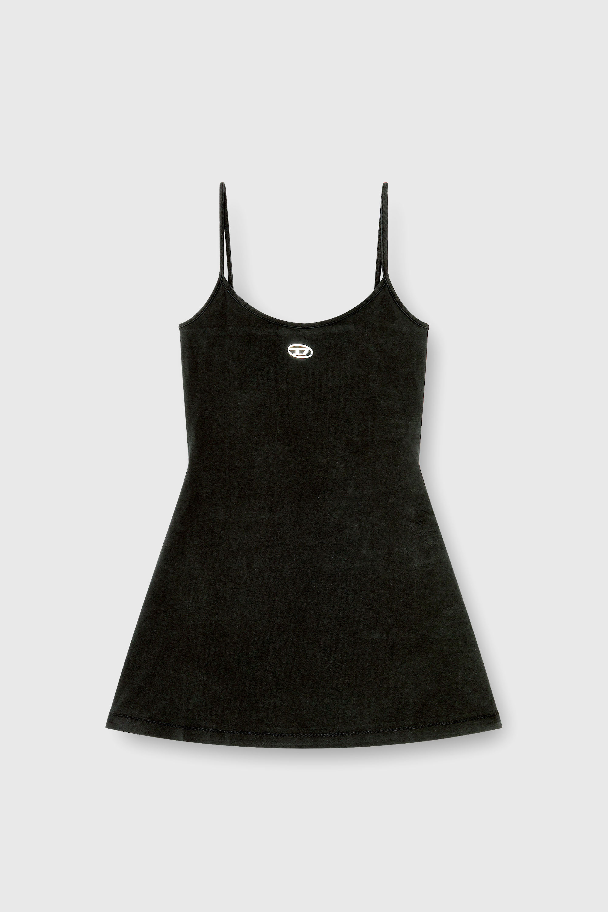 Diesel - D-NEWHOP-OD, Mini abito in cotone con logo Oval D Donna in Nero - 2
