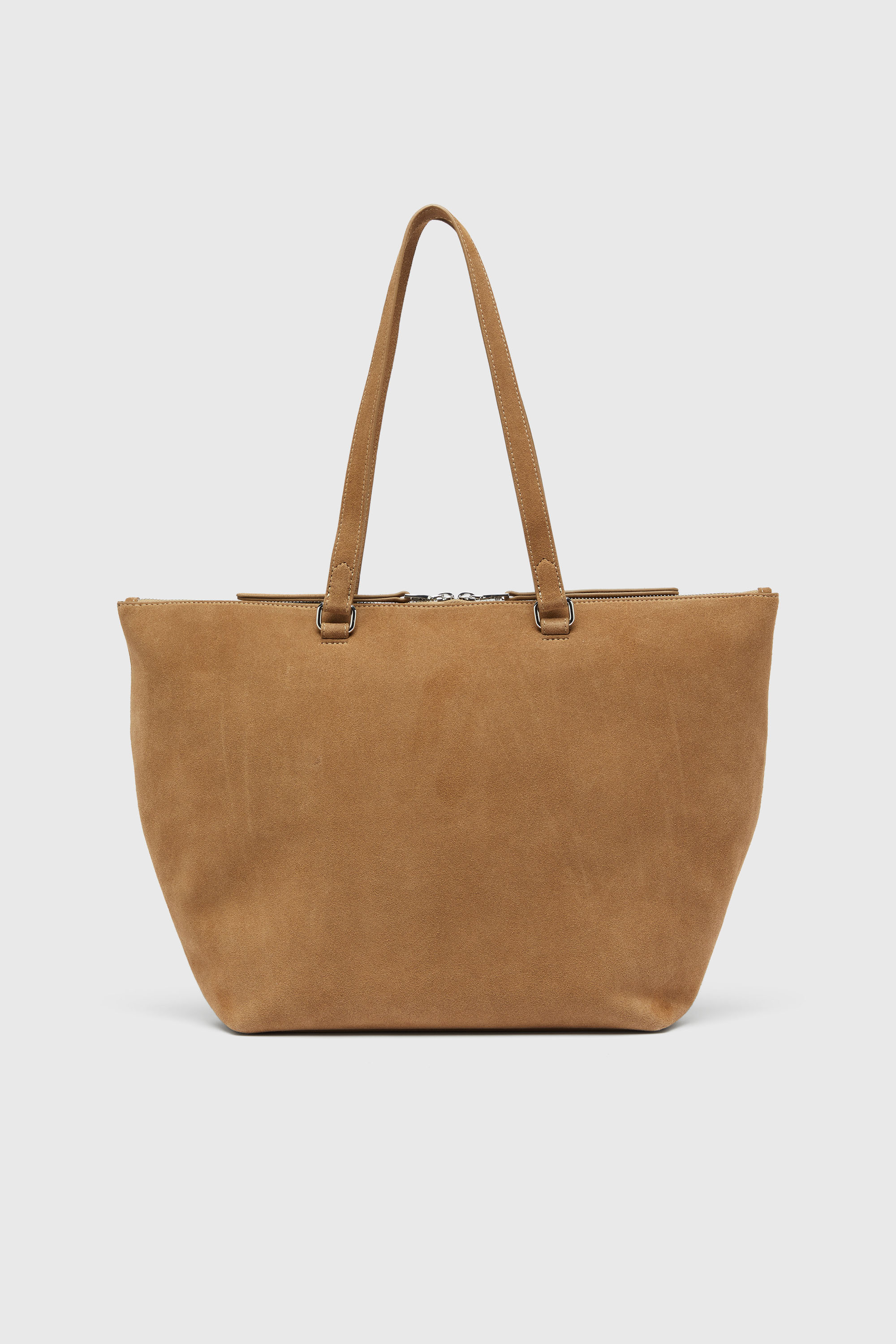 Diesel - 1DR DOME TOTE E/W, 1DR Dome - Borsa tote scamosciata con Logo Oval D Unisex in Marrone - 3