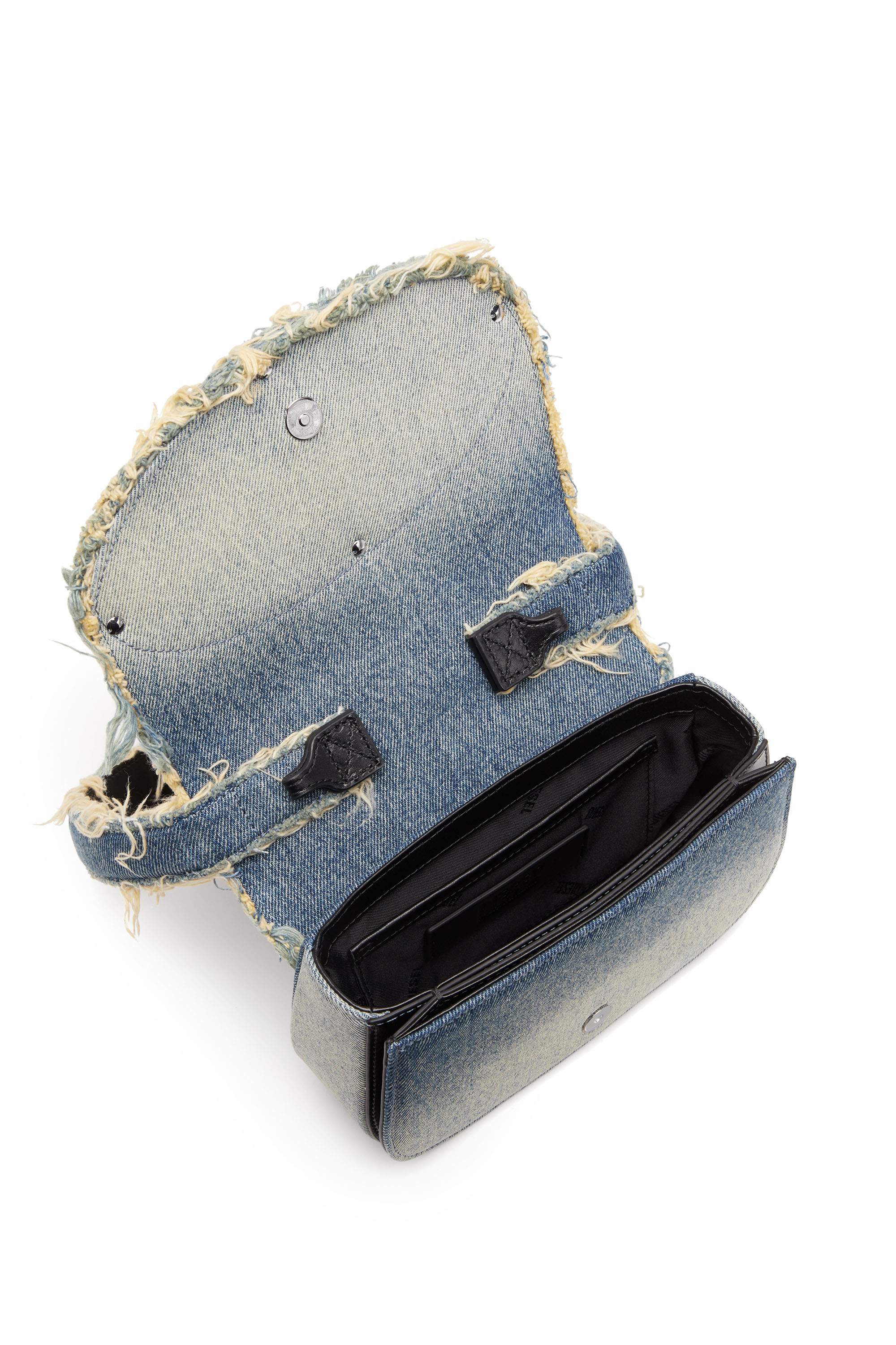 Diesel - 1DR, Woman 1DR-Iconic shoulder bag in denim and crystals in Blue - Image 5