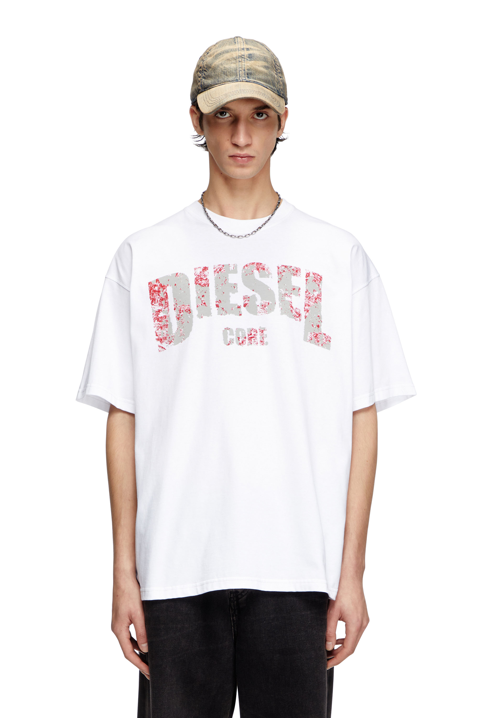 Diesel - T-ADJUST-R25, T-shirt con stampa Diesel Core Uomo in Bianco - 1