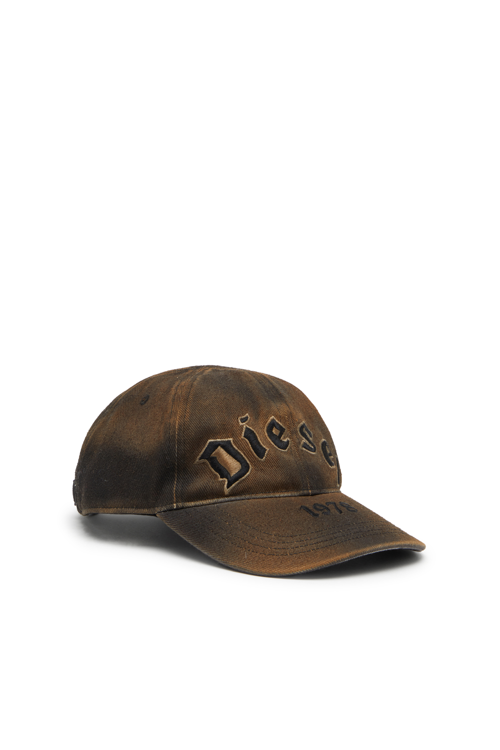 Diesel - C-SELGOT, Cappellino da baseball in twill di cotone con effetto vissuto Uomo in Marrone - 1