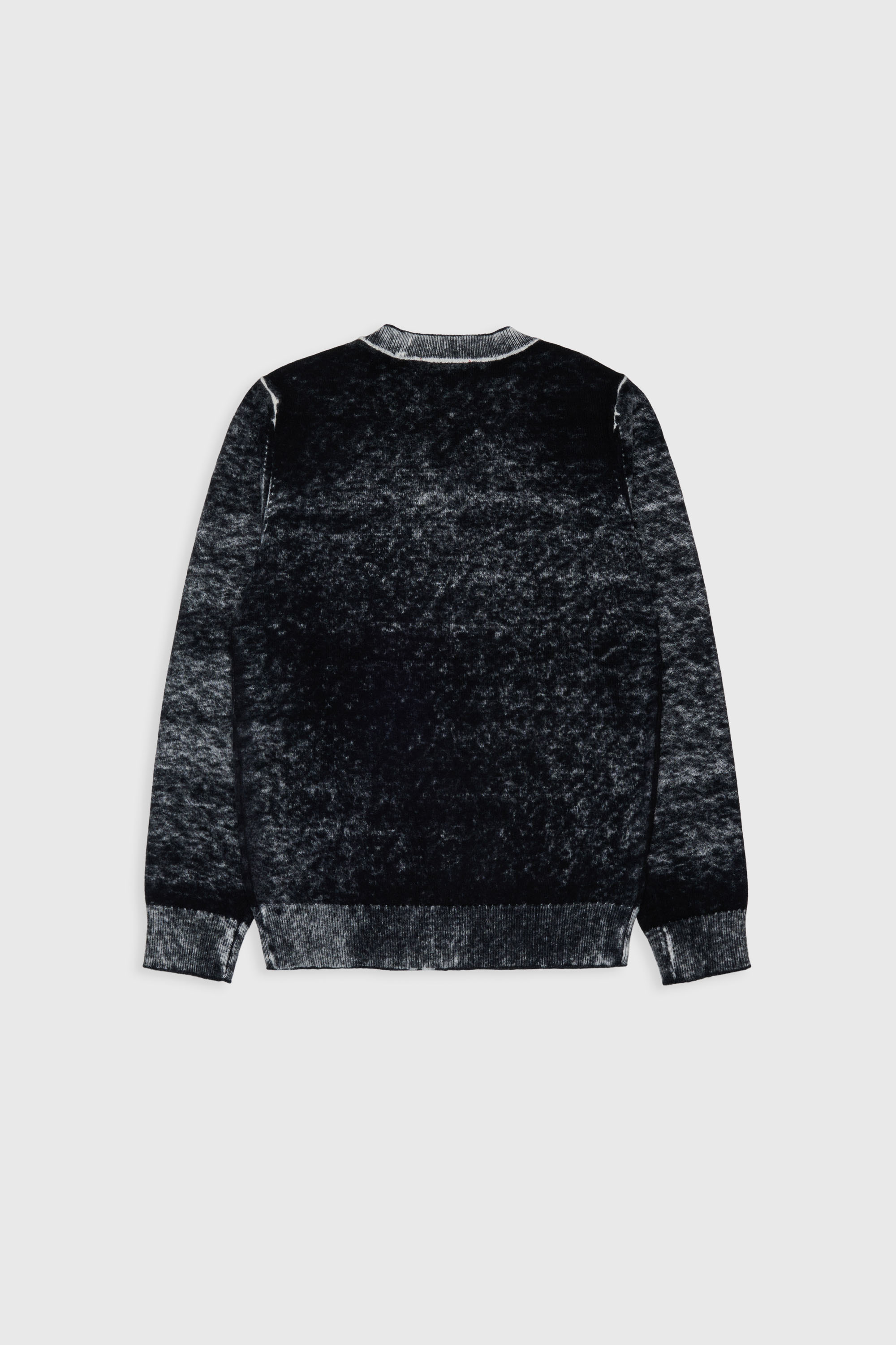Diesel - KJEMR, Pull en laine m&eacute;lang&eacute;e &agrave; effet de couleur irr&eacute;gulier Homme in Noir - 2