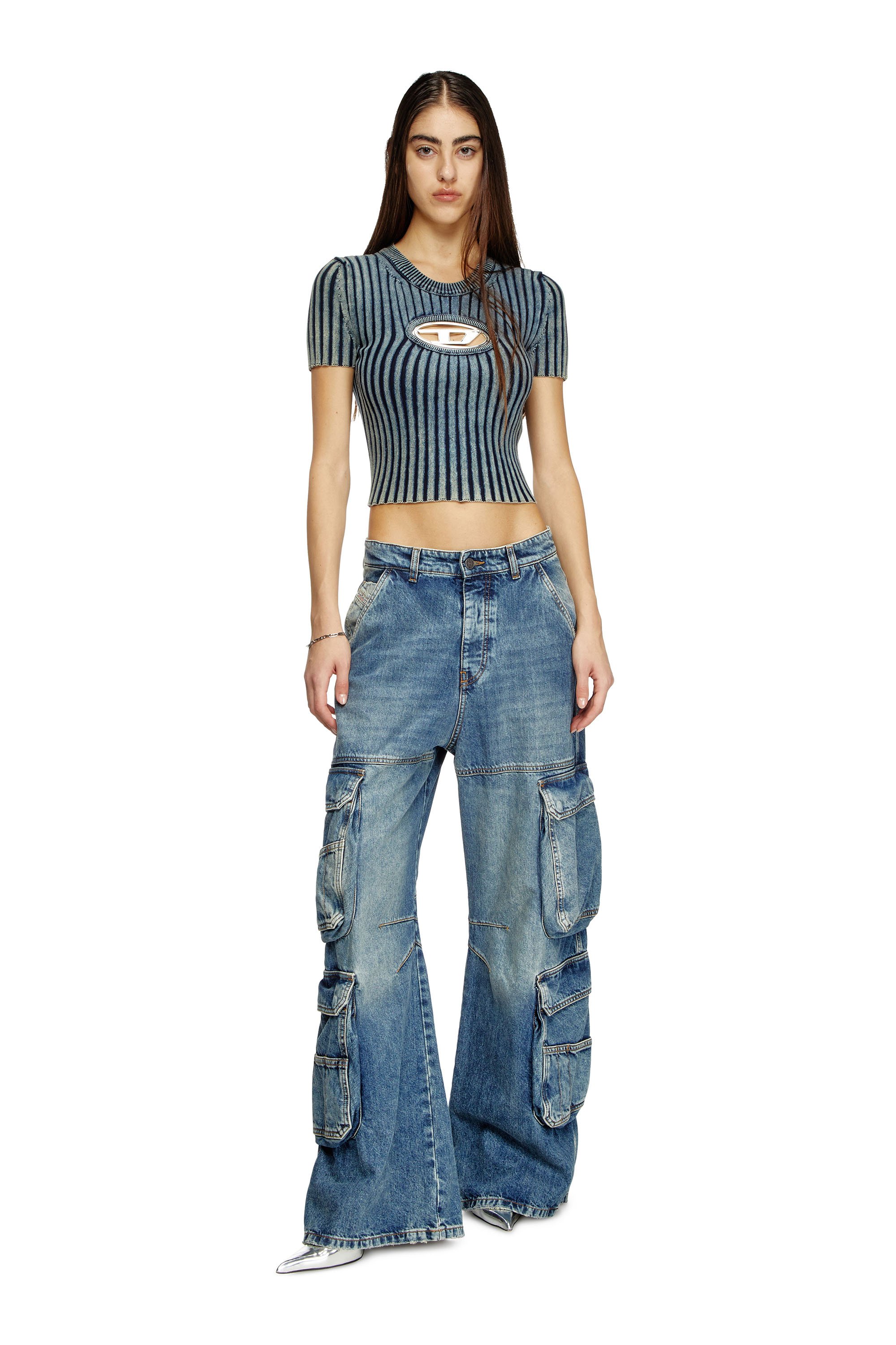 Diesel - M-ANAHEIM, Top avec plaque D Femme in Bleu - 2