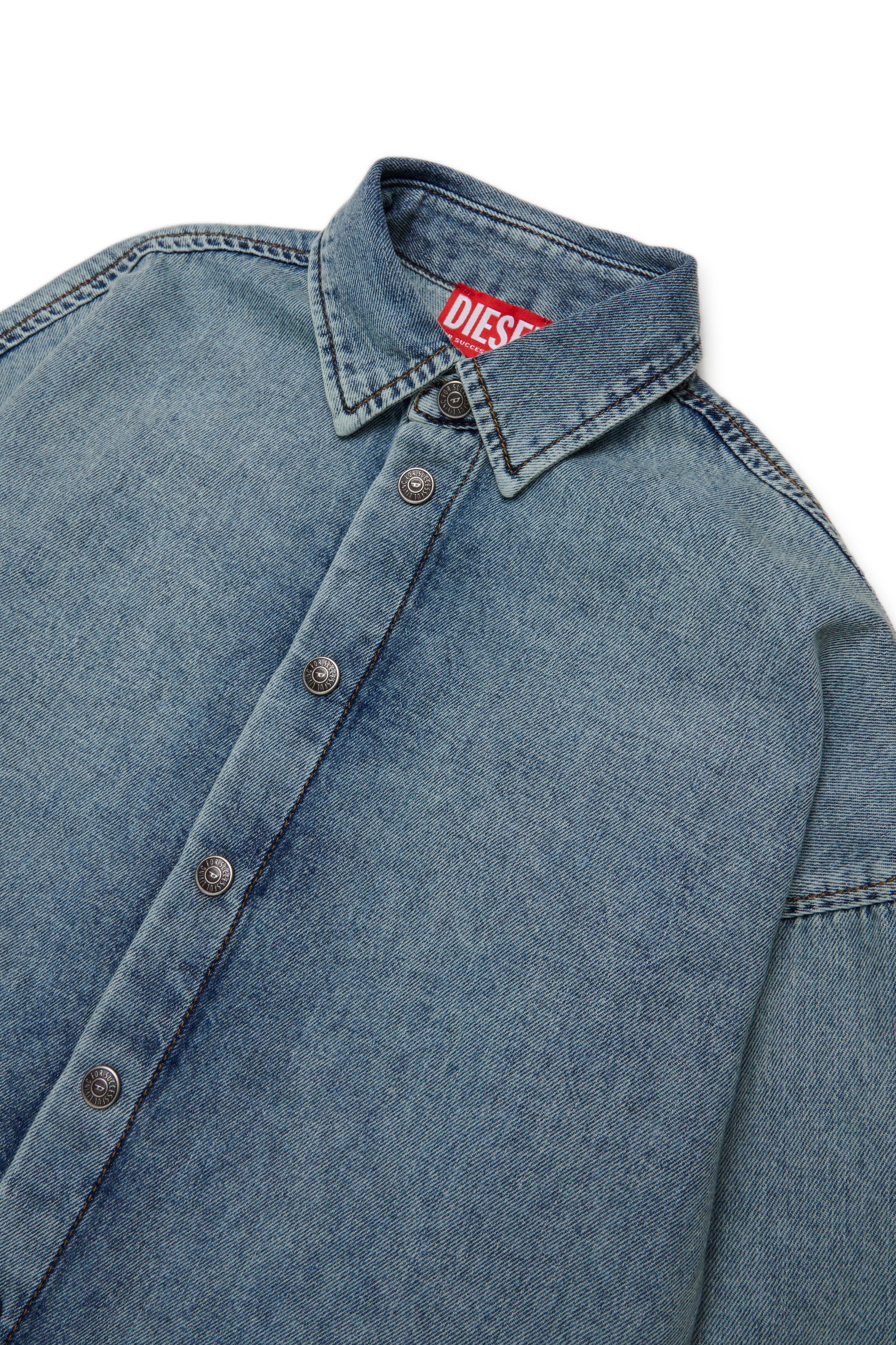 Diesel - CKAMA, Chemise en denim avec logo au dos Homme in Bleu - 3