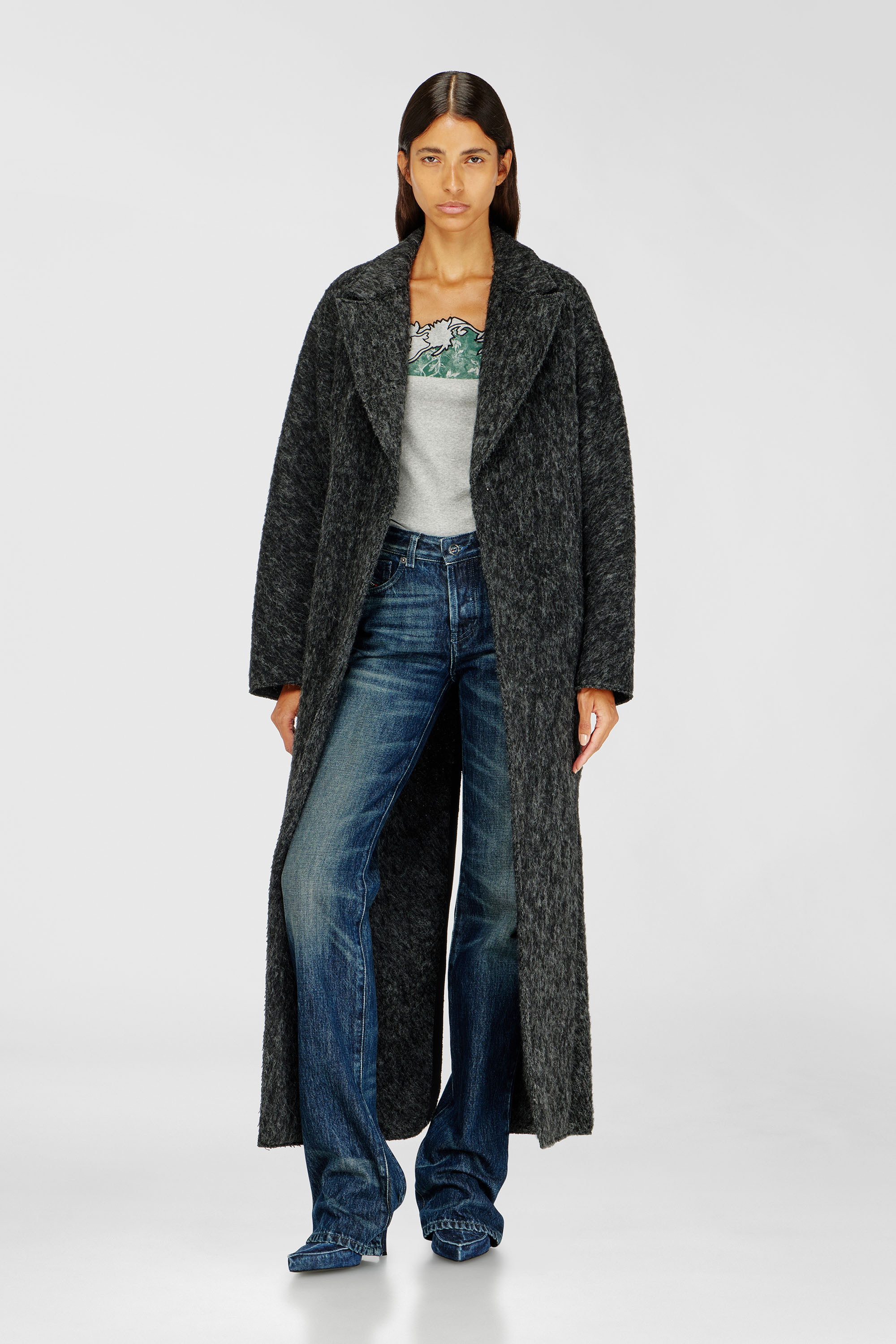 Diesel - W-SAYTA, Manteau long en laine et alpaga m&eacute;lang&eacute;s Femme in ToBeDefined - 1