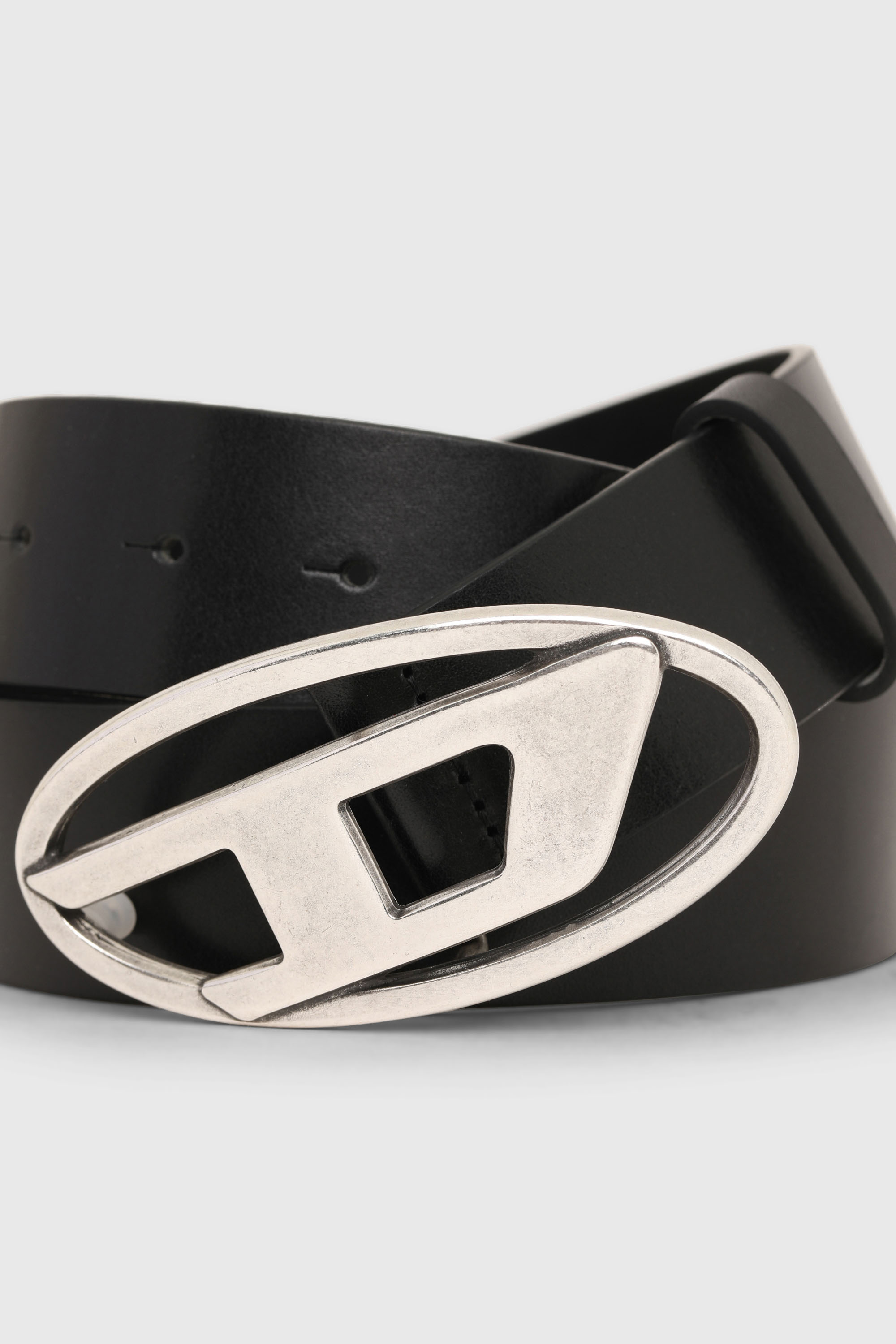 Diesel - B-1DR, Herren 3.9cm Lederg&uuml;rtel mit D-Schlie&szlig;e in Schwarz - 3