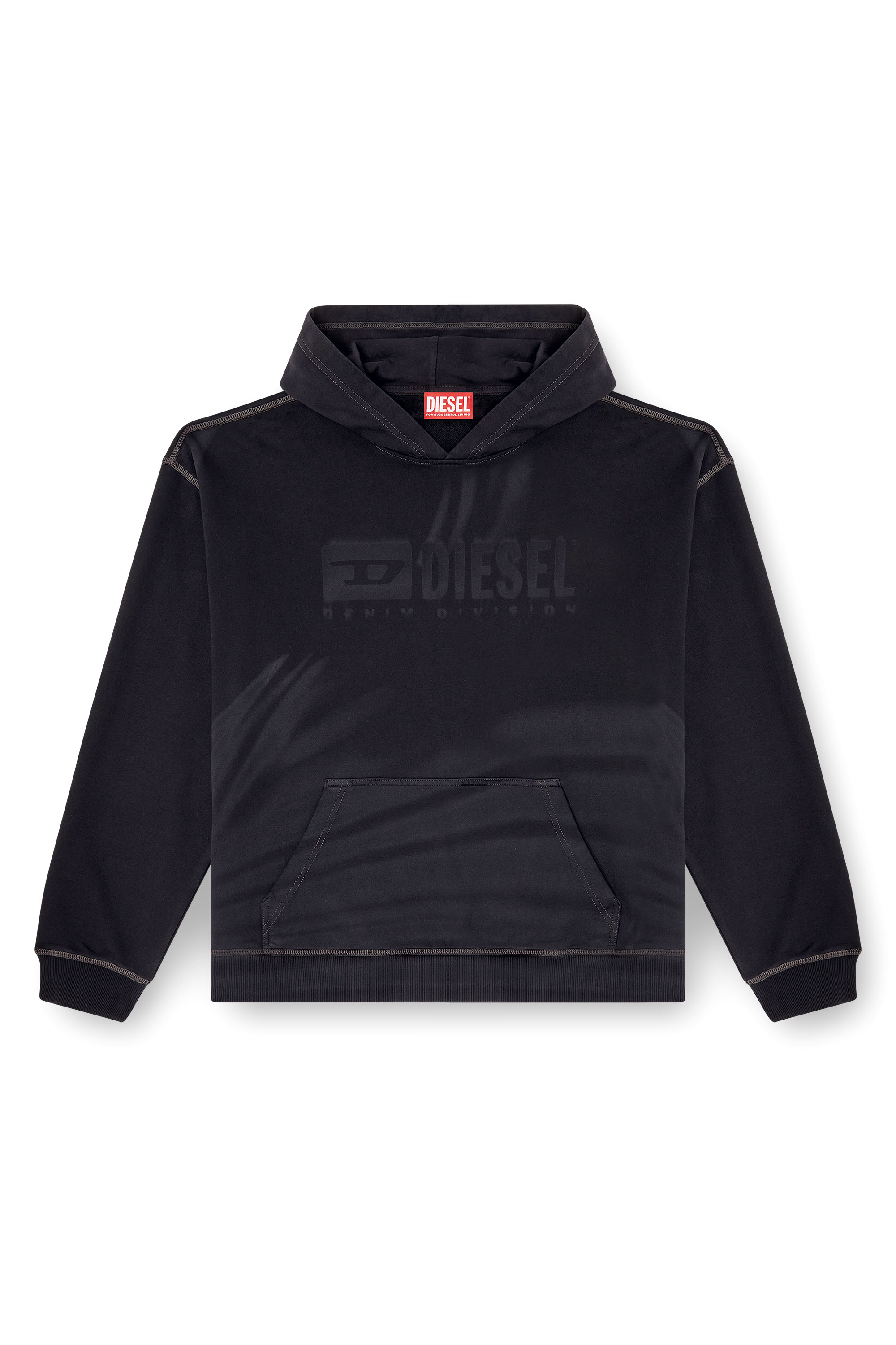 Diesel - S-BOXT-HOOD-R9, Sweat-shirt à capuche avec logo délavé au laser Homme in Noir - 3