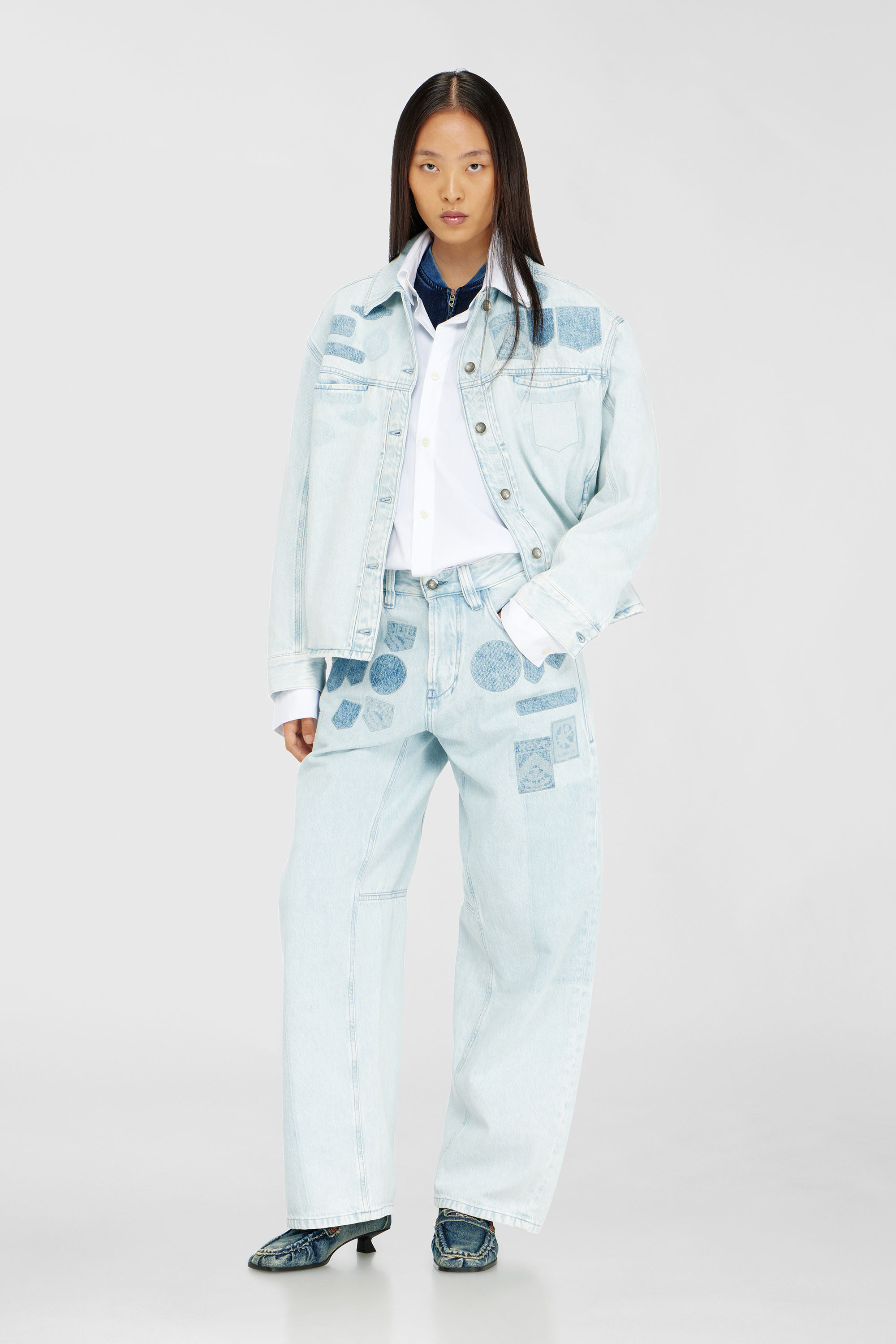 Diesel - D-RYMAVO-S, Chemise en denim effet patch Mixte in Bleu - 2