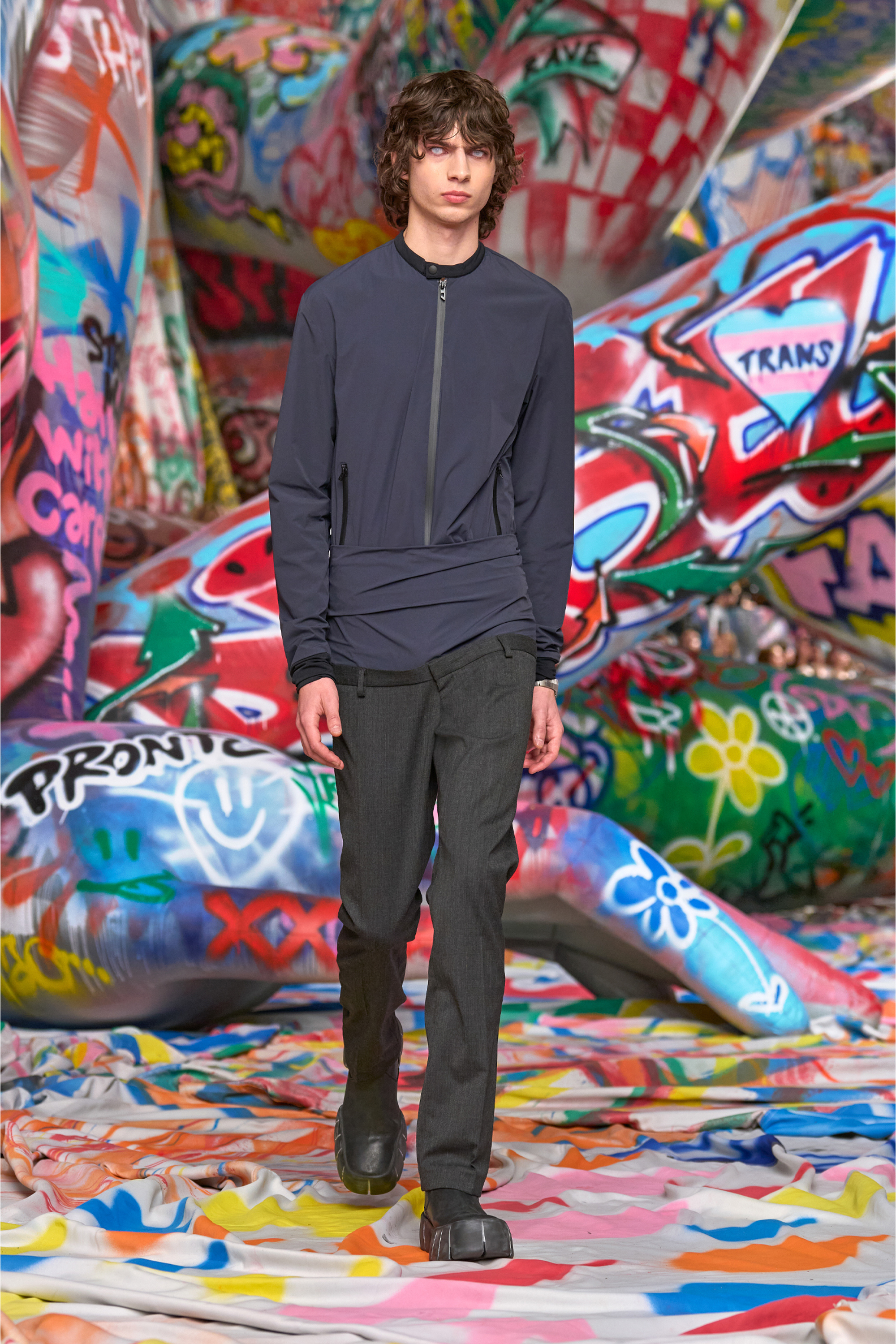 Diesel - J-DOMNALL-NY, Man's Jacket in bi-stretch nylon in Dark Blue - 6