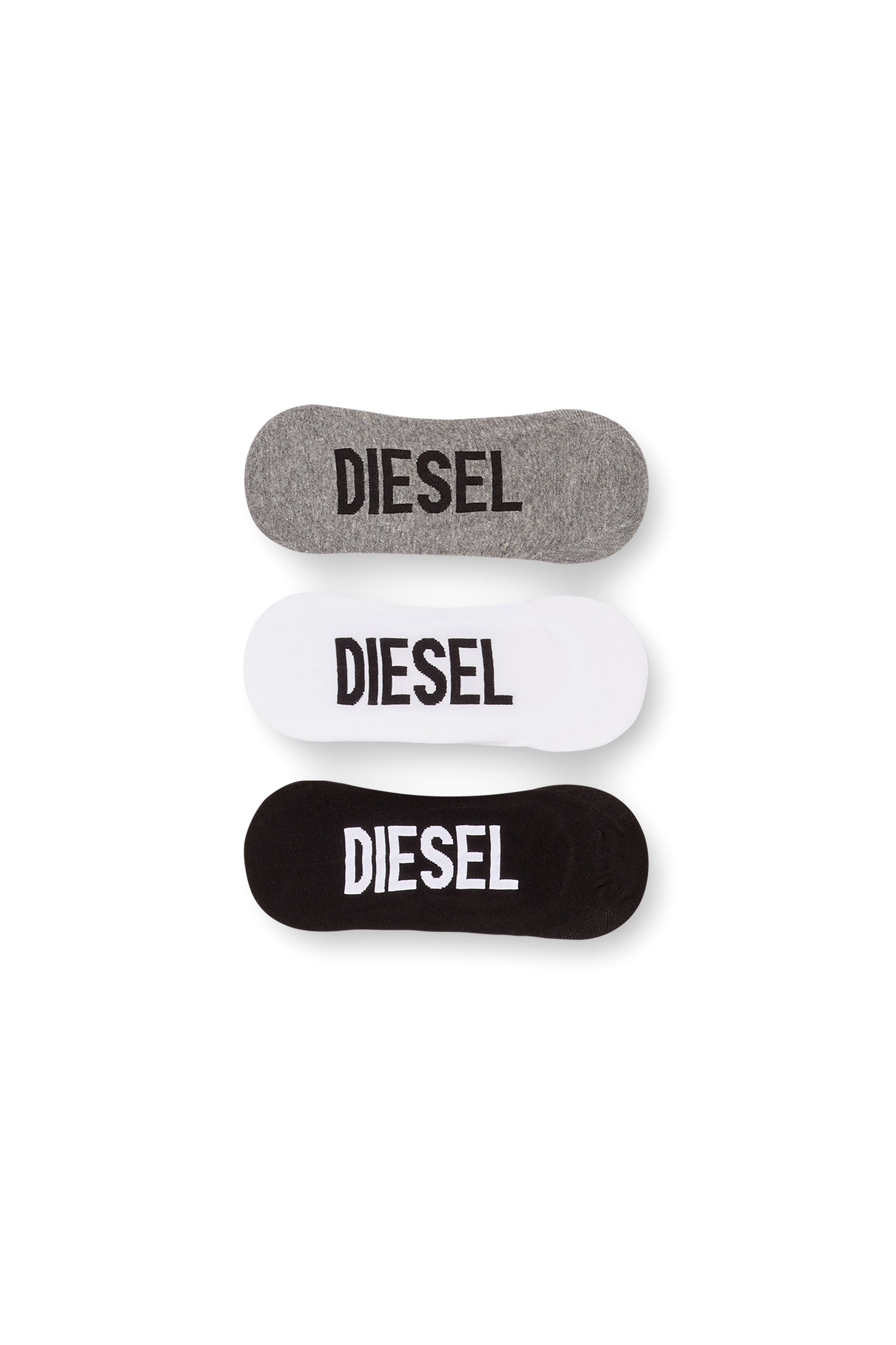 Diesel - SKM-HIDEPAT-THREEPACK, Herren Unsichtbare Socken im Dreierpack in Weiss/Schwarz - 1