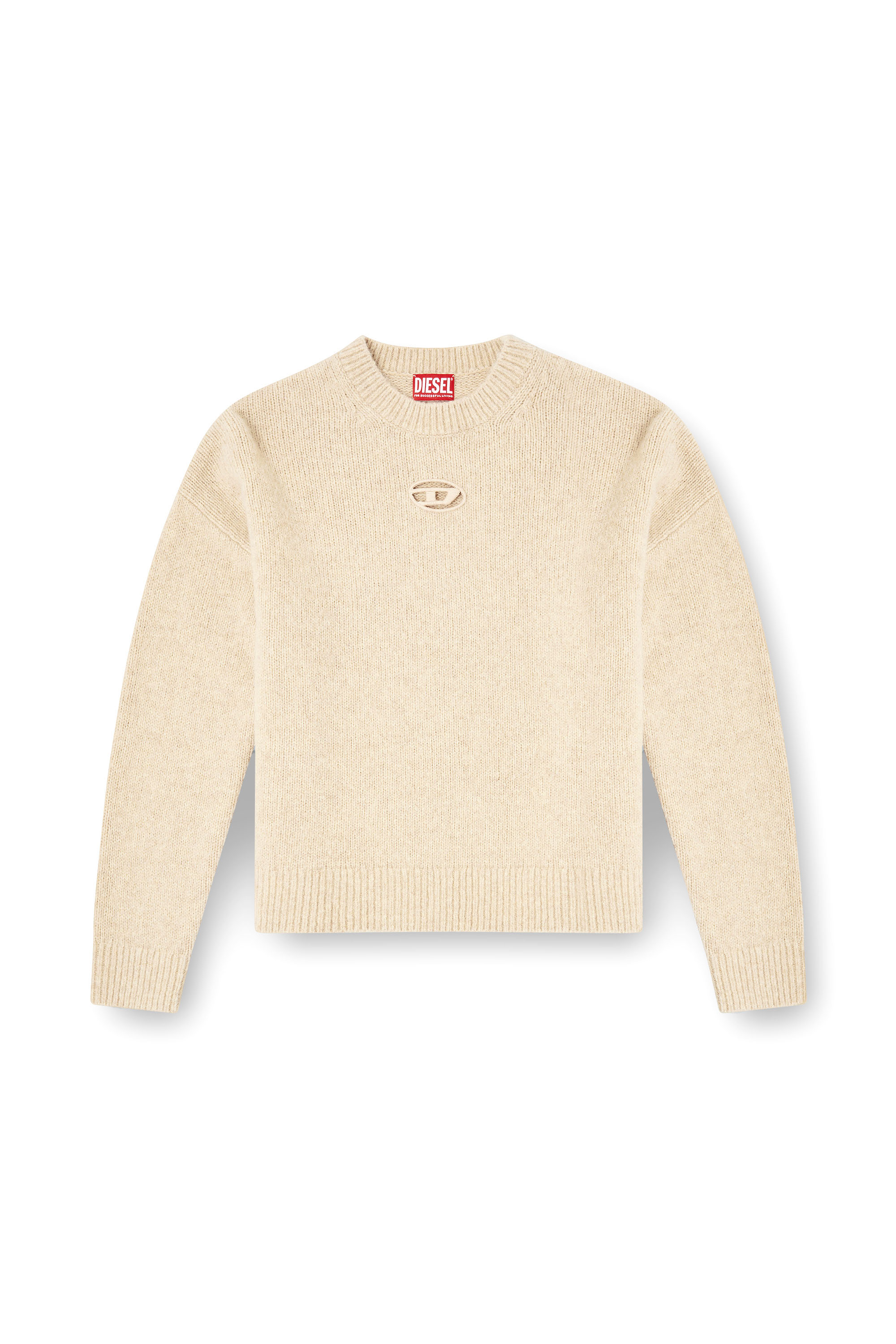 Diesel - M-AREETA, Pull en laine et mélange d'alpaga Femme in Beige - 3