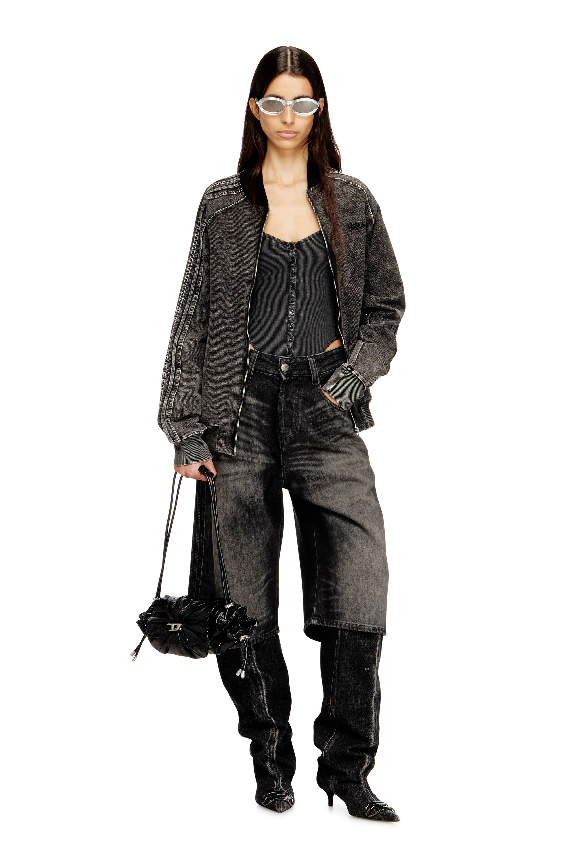 Diesel - D-ENIM-M-SHORT-S, Bermuda longs en denim coton-chanvre trait&eacute; Mixte in ToBeDefined - 2