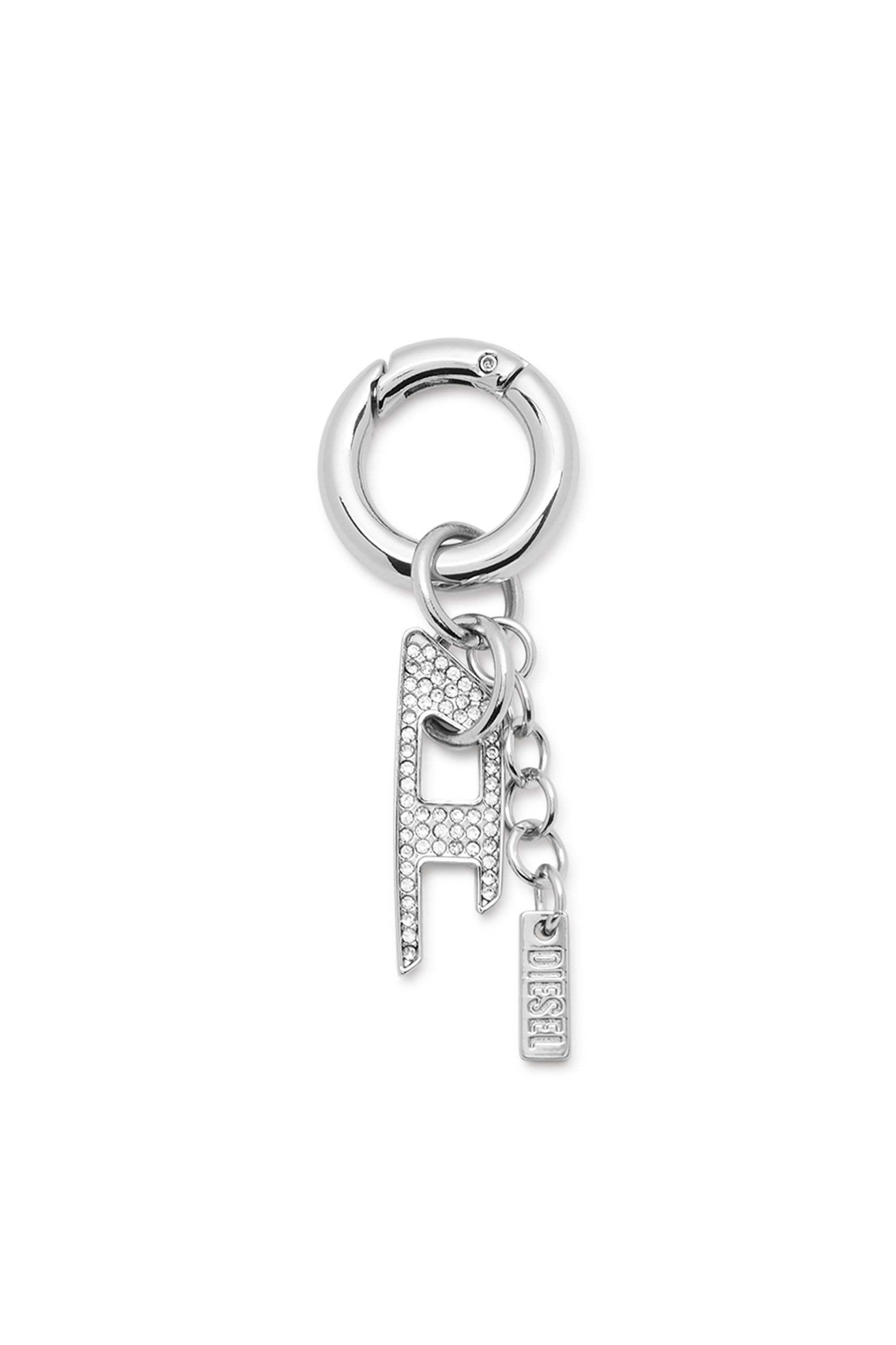 Diesel - CHARM-D, Charm in metallo con charm D di strass Unisex in Argento - 1