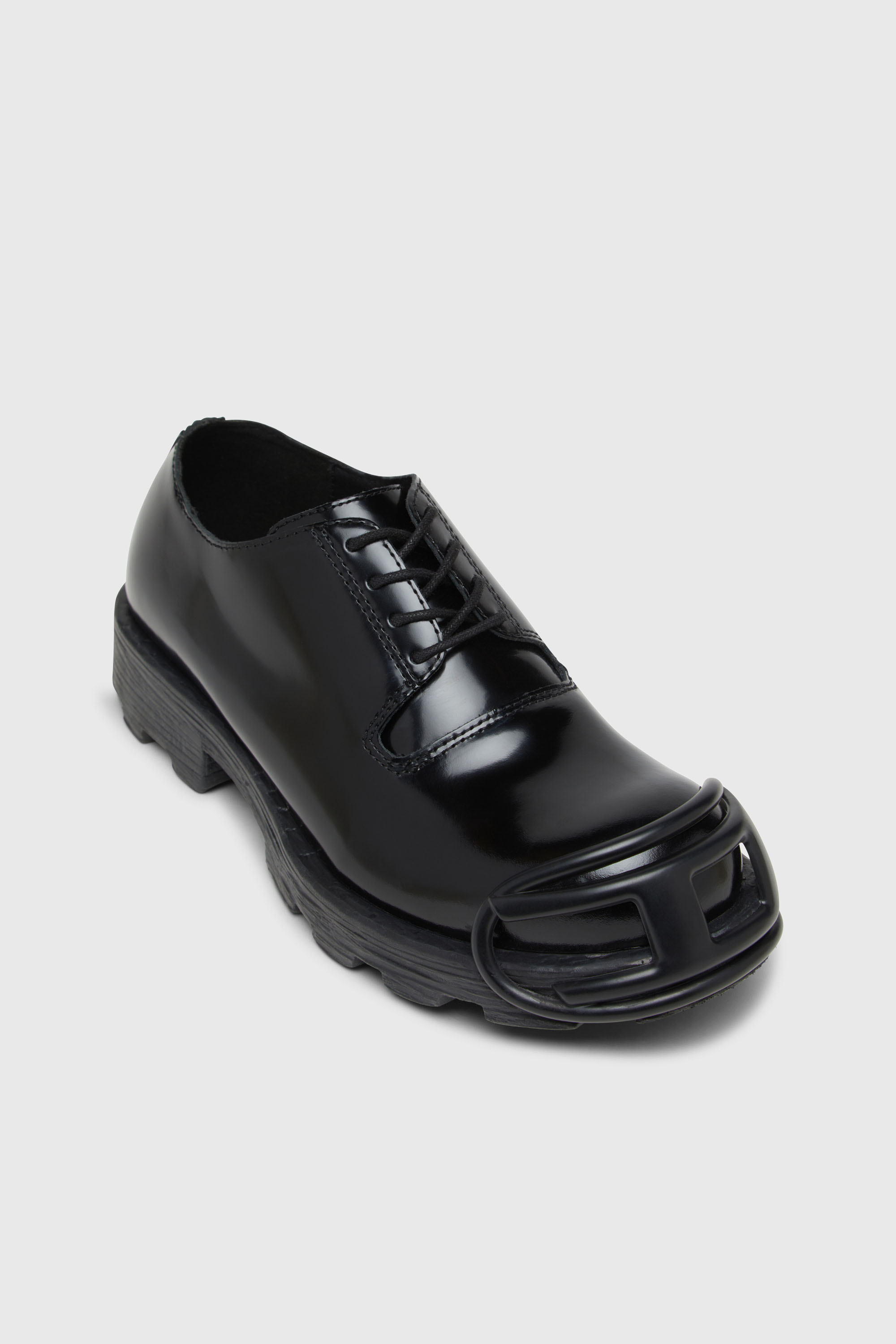 Diesel - D-HAMMER SO D, D-Hammer-Scarpe lace-up in pelle con puntale oval D Uomo in Nero - 6