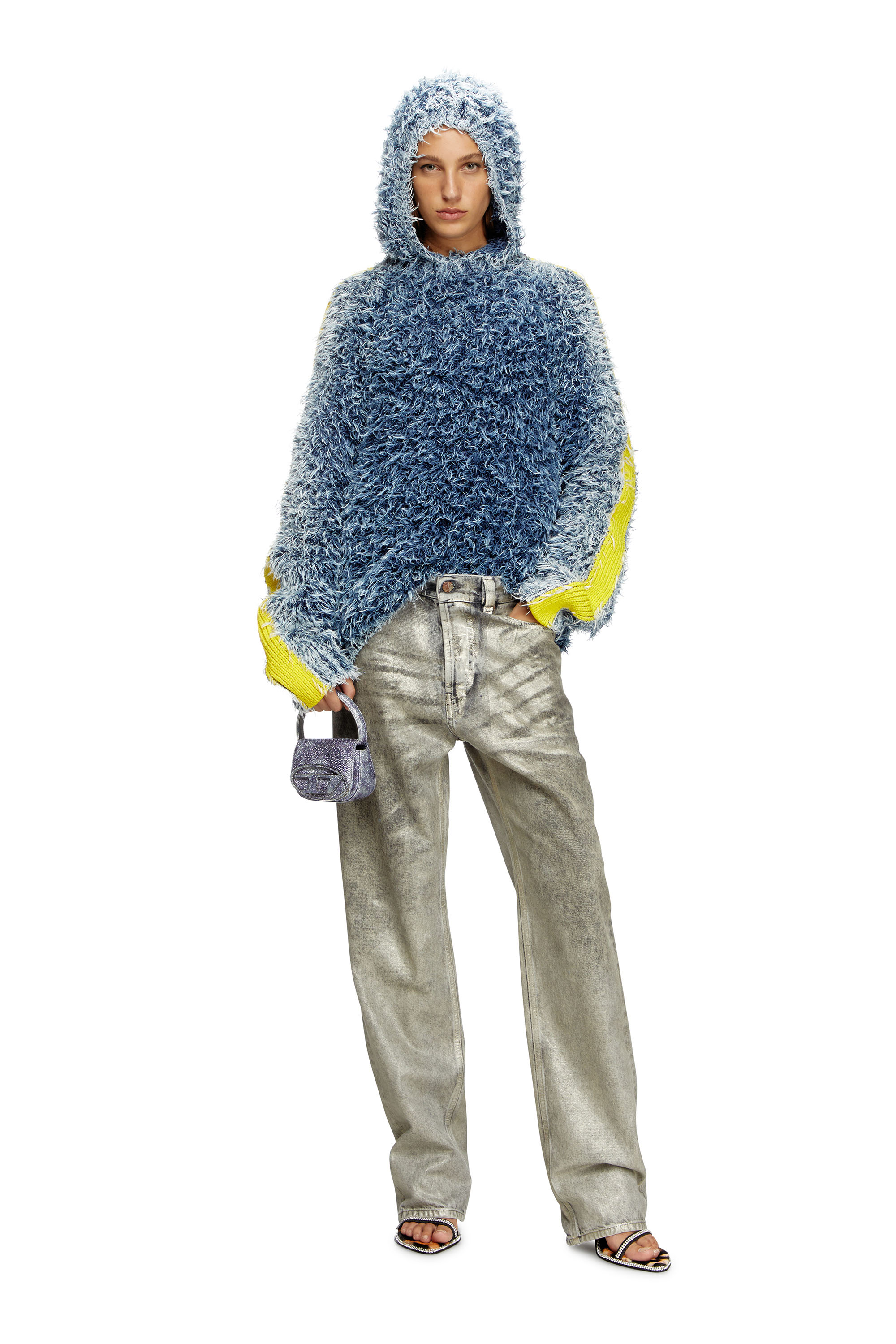 Diesel - 1DR XS, 1DR Xs-Iconica mini bag in tessuto brillante Donna in Blu - 1