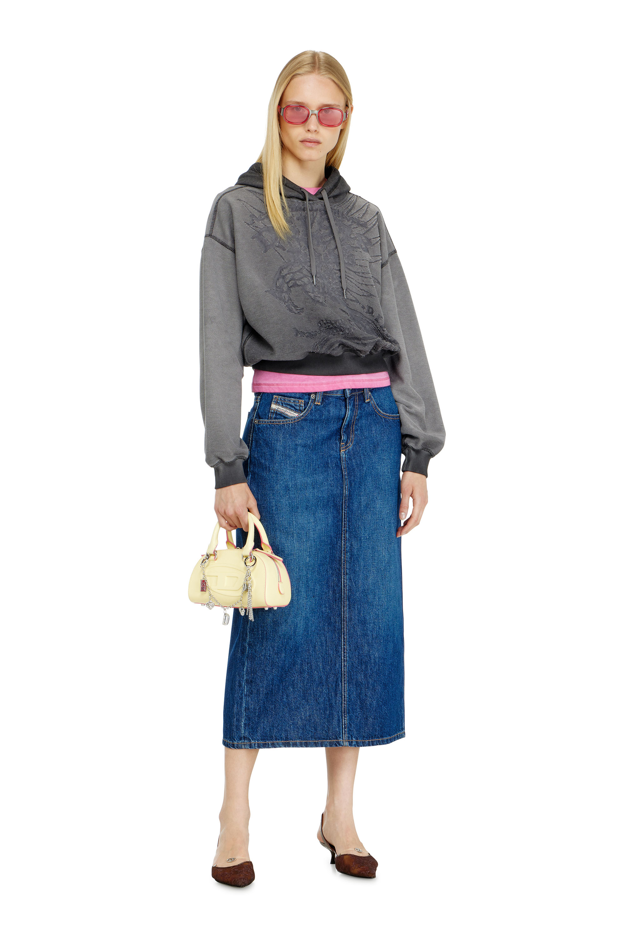 Diesel - F-SUNNY-HOOD, Hoodie con stampa d&eacute;vor&eacute; Donna in ToBeDefined - 1