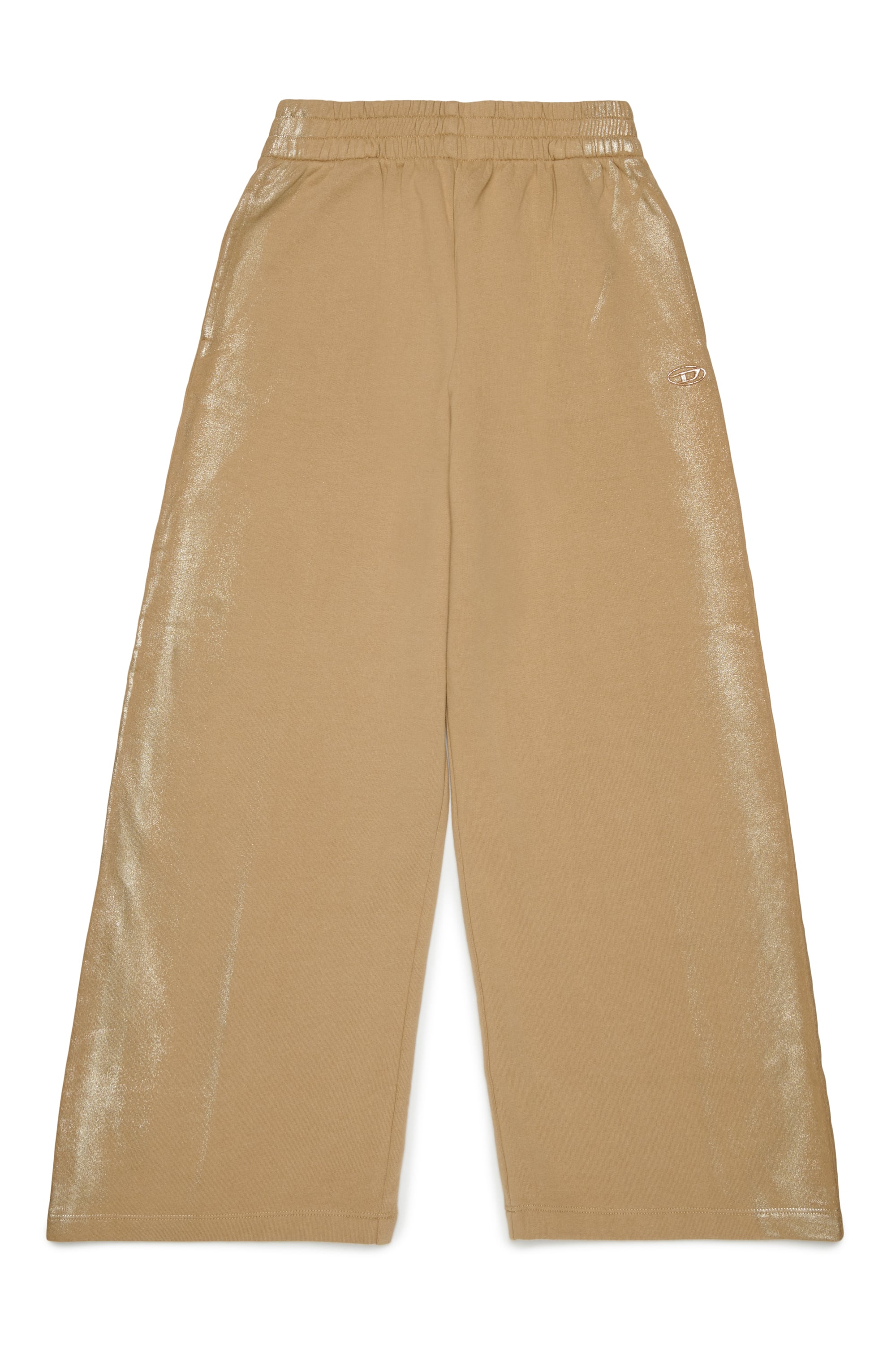 Diesel - PAELIC, Damen Sweatpants mit wide leg und Metallic-Effekt in Braun - 1
