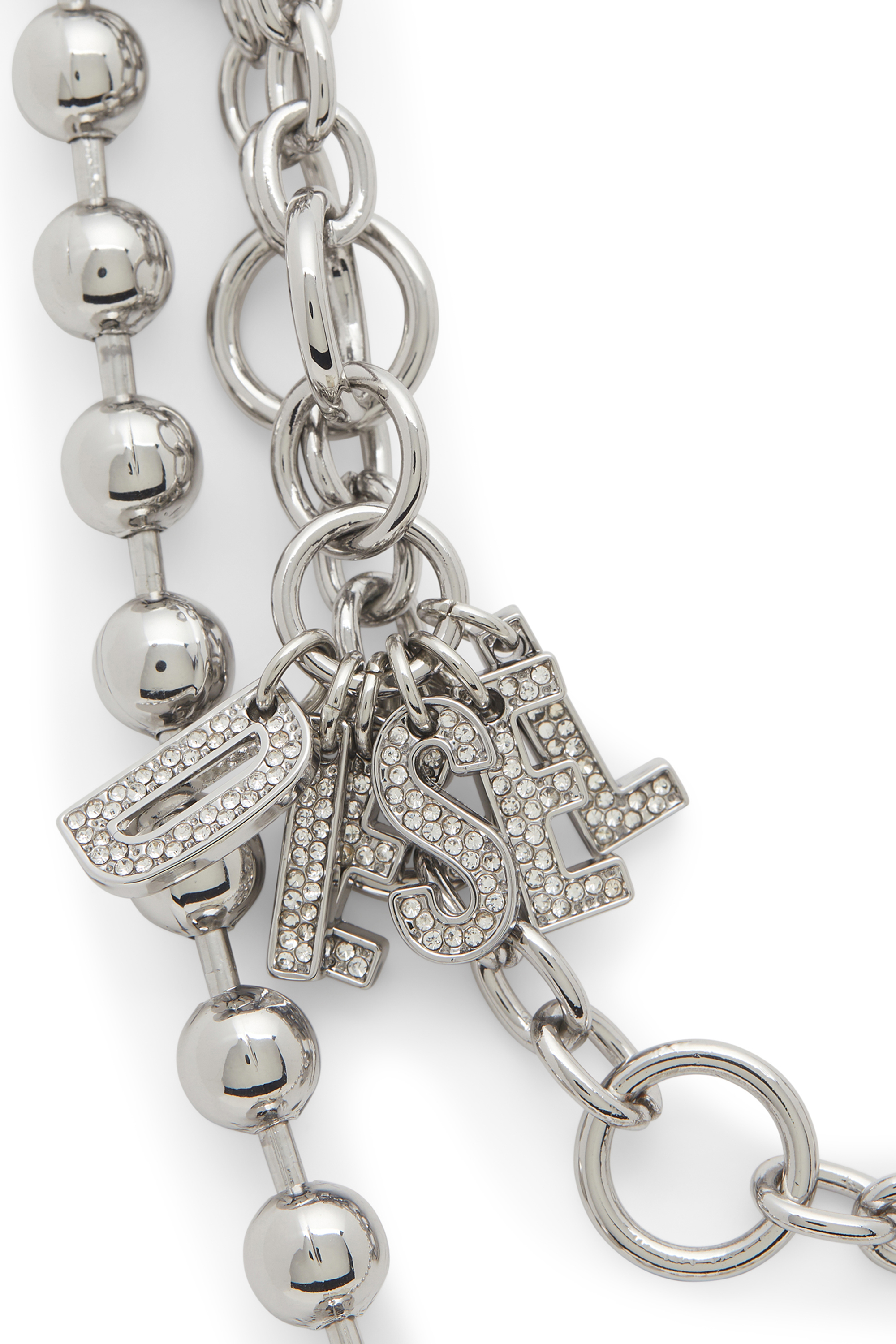 Diesel - CHAIN-D II L, Breloque en m&eacute;tal avec cha&icirc;nes et pendentifs Femme in Gris argent&eacute; - 2