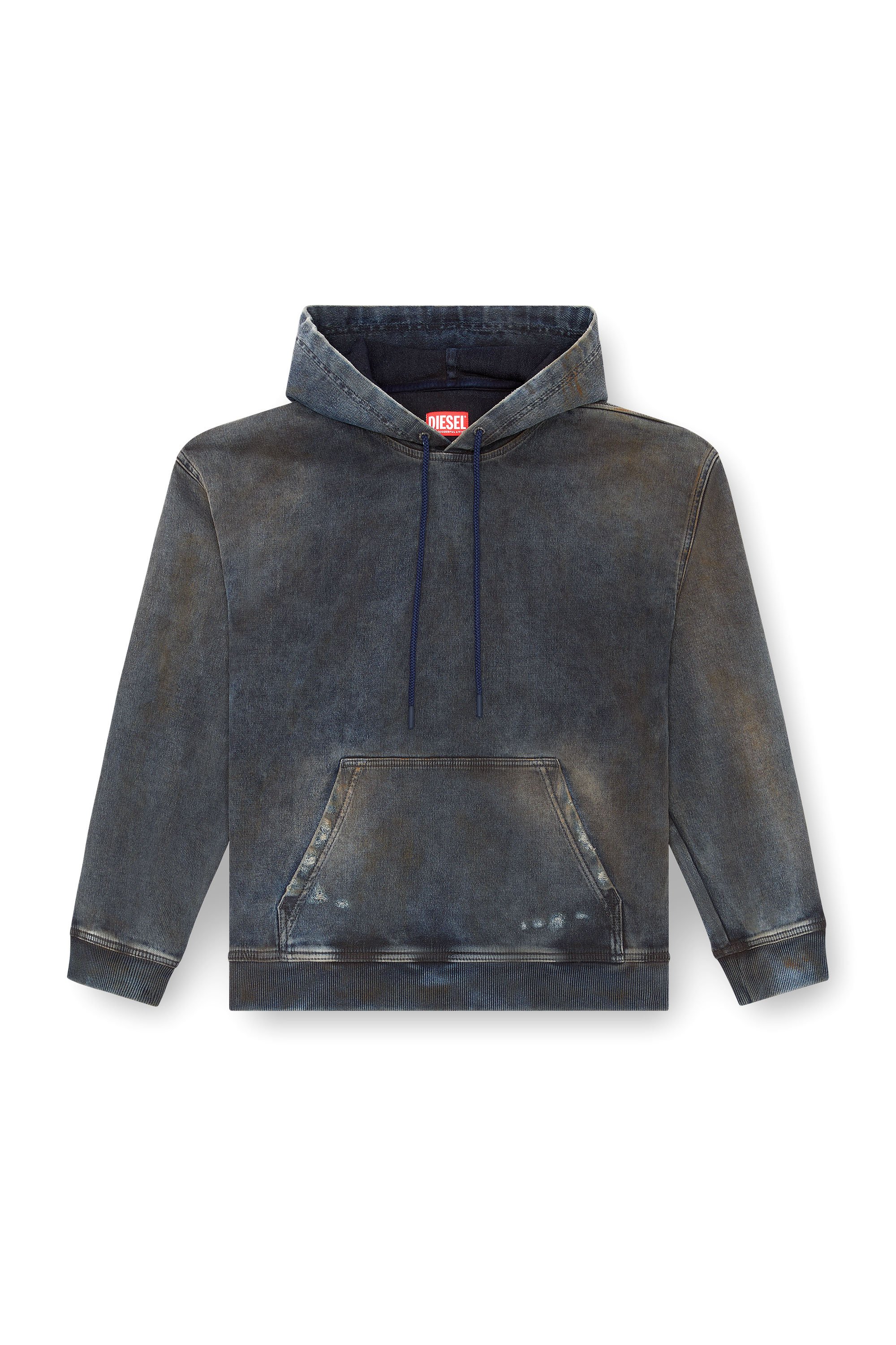 Diesel - D-UM-RIB TRACK, Sweat-shirt en Track Denim effet vieilli Mixte in Bleu - 7