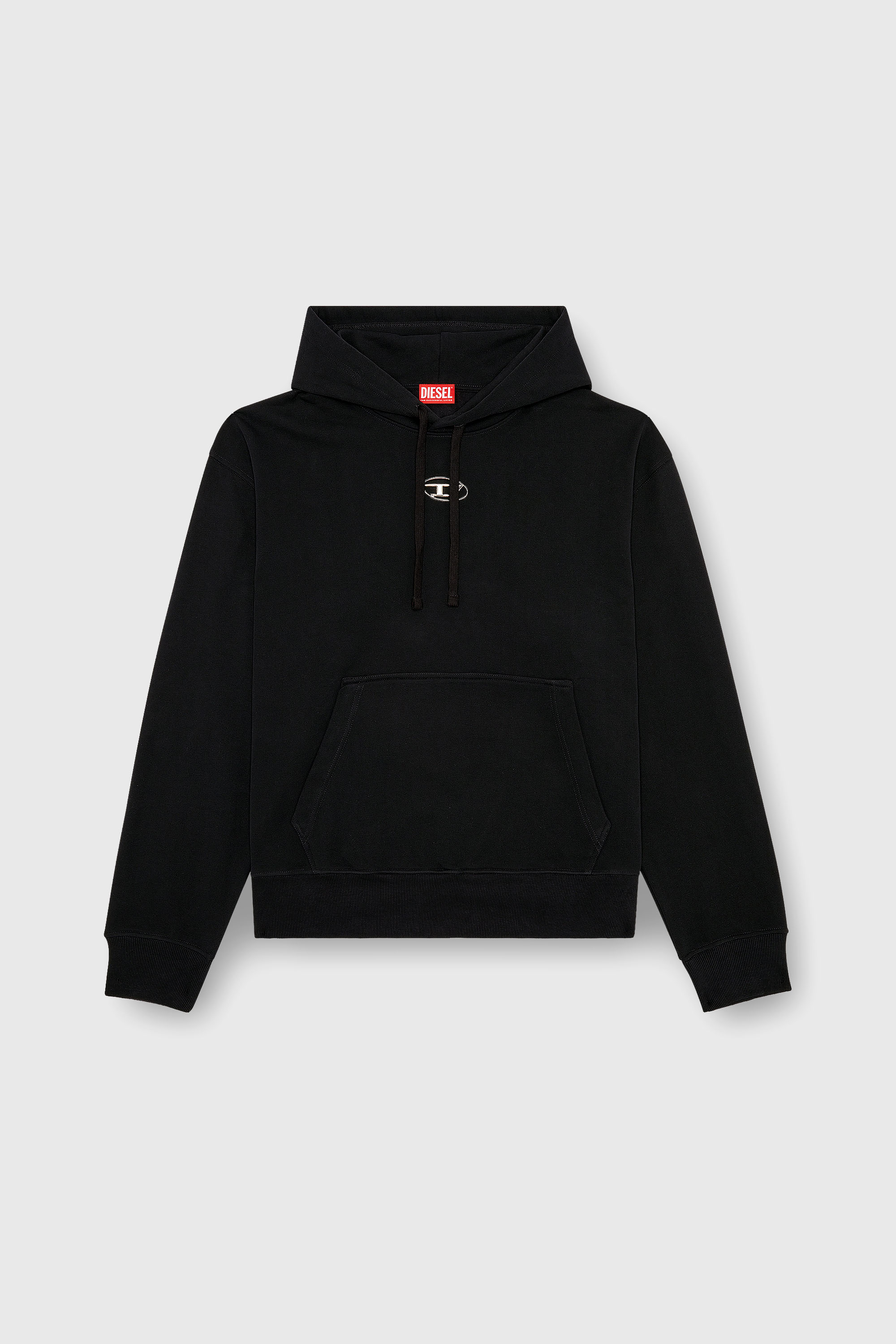 Diesel - S-MACS-HOOD-OD, Herren Hoodie in &Uuml;bergr&ouml;&szlig;e mit Metallic-Logo in Schwarz - 2