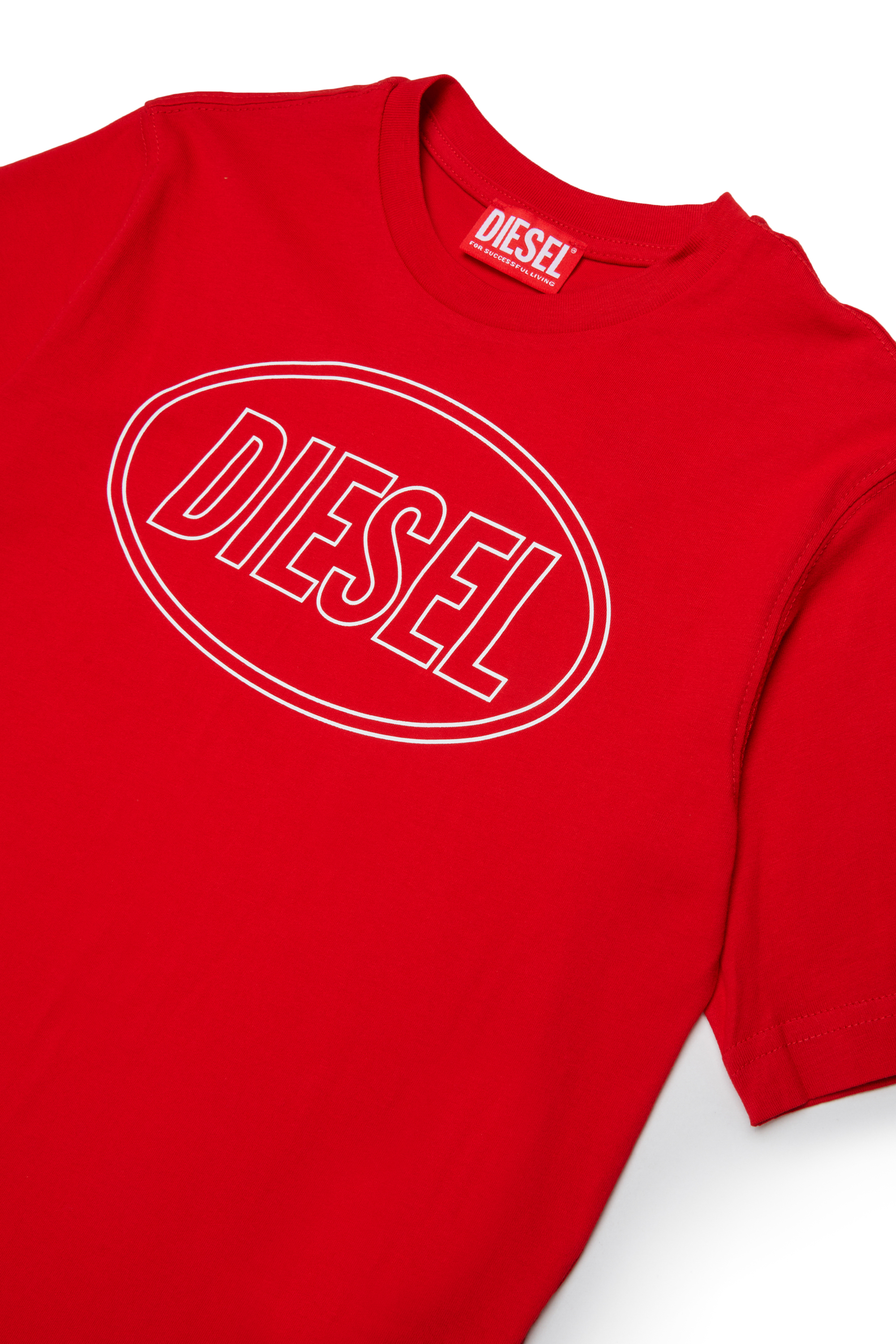 Diesel - TCIRCLE OVER, Herren Baumwoll-T-Shirt mit Diesel-Print in Rot - 3