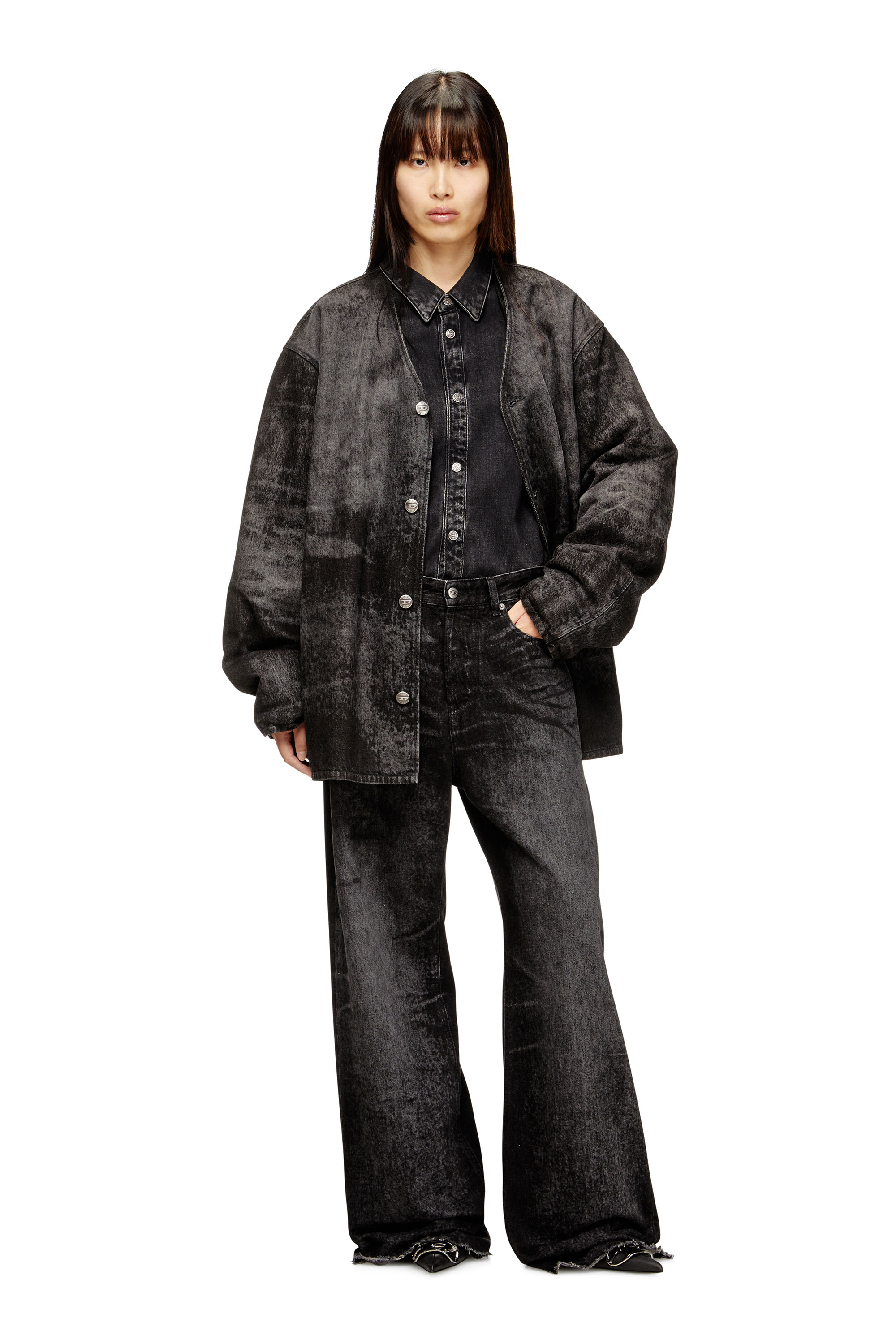 Diesel - Damen Relaxed Jeans 1996 D-Sire 007DB, Schwarz/Dunkelgrau - 2