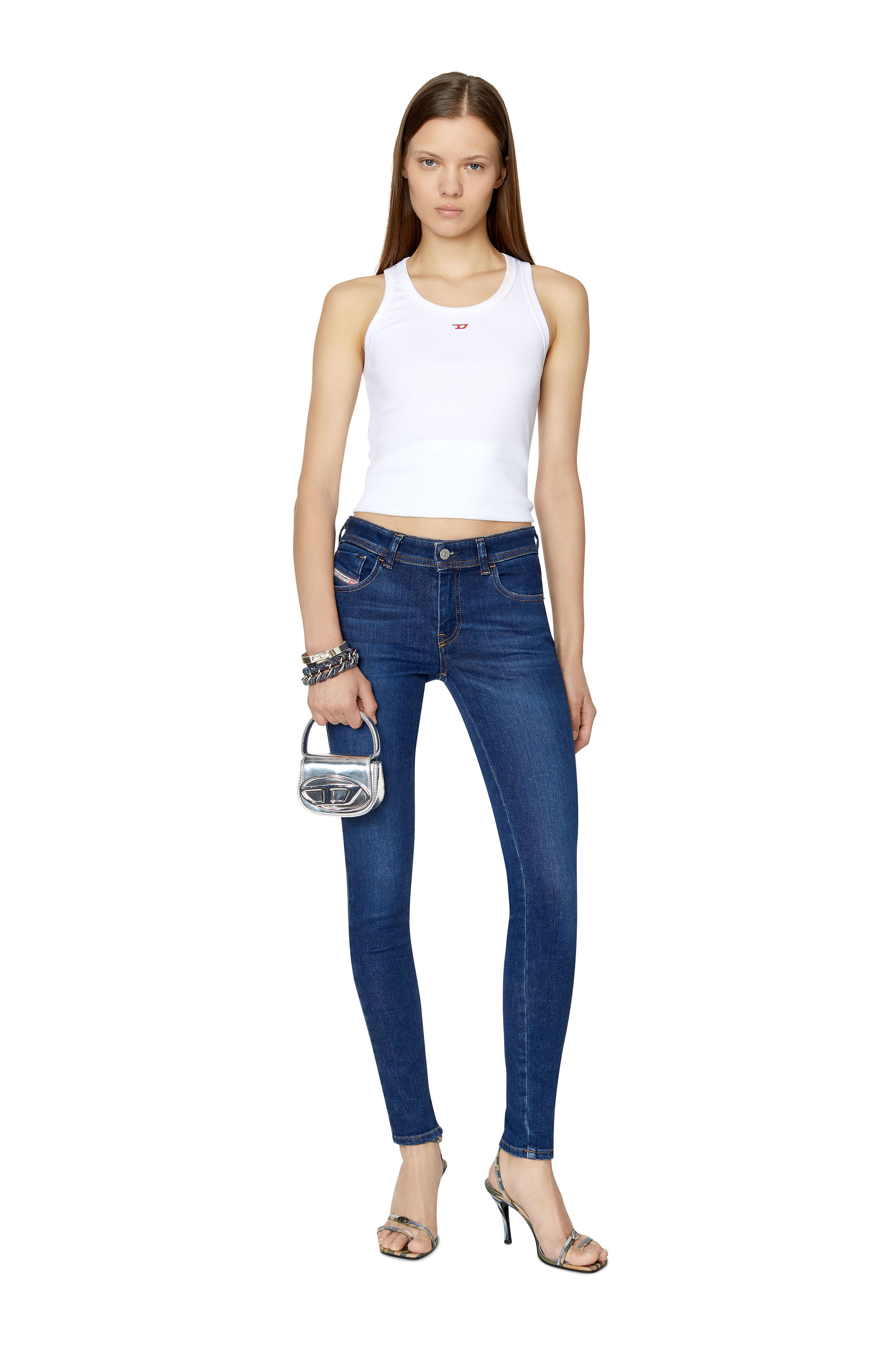 Diesel - Super skinny Jeans 2018 Slandy-Low 09C19, Bleu Foncé - Image 1