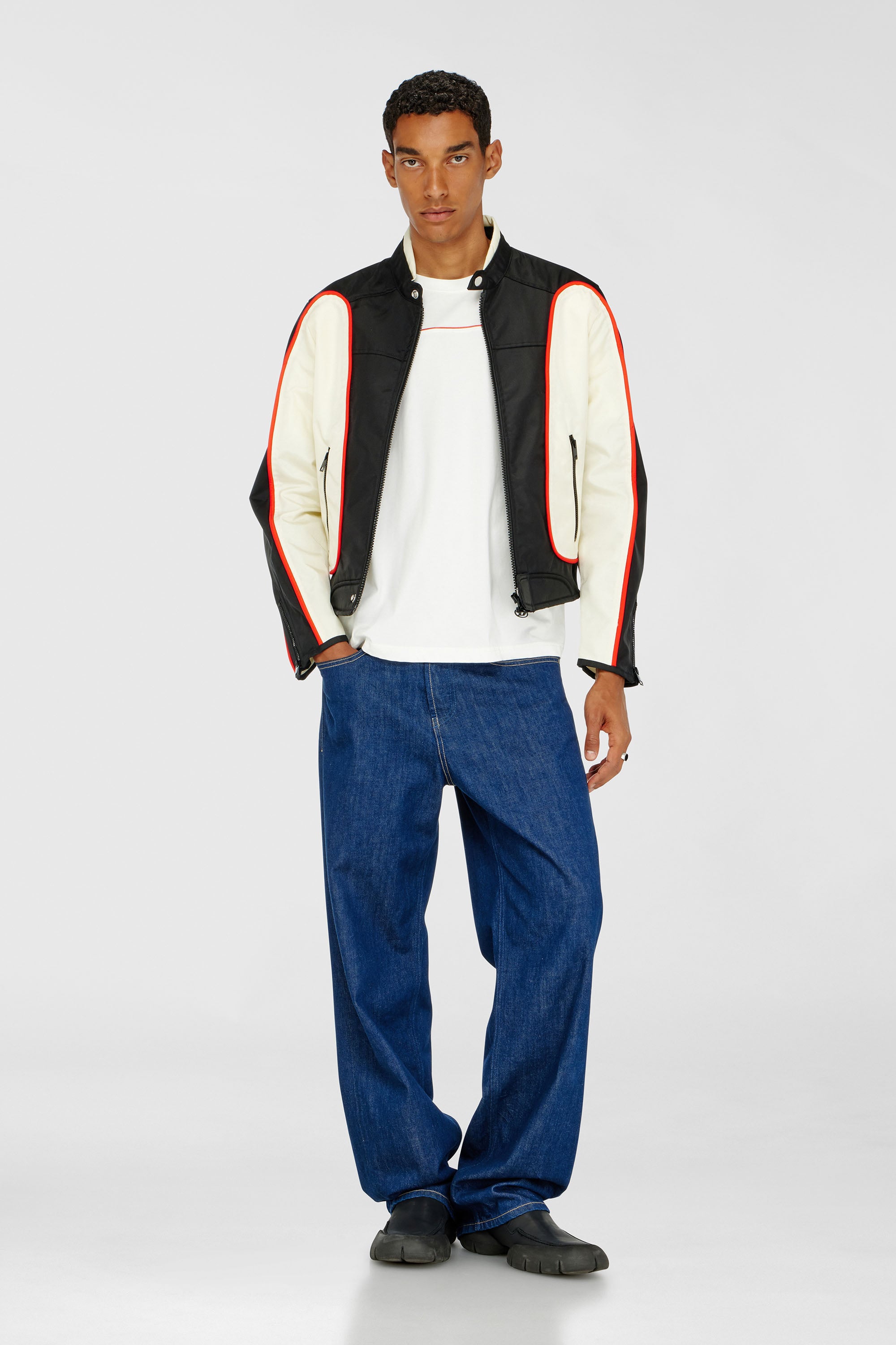 Diesel - T-NORM-PIPING, Herren T-Shirt mit kontrastierenden Paspeln in Wei&szlig; - 2