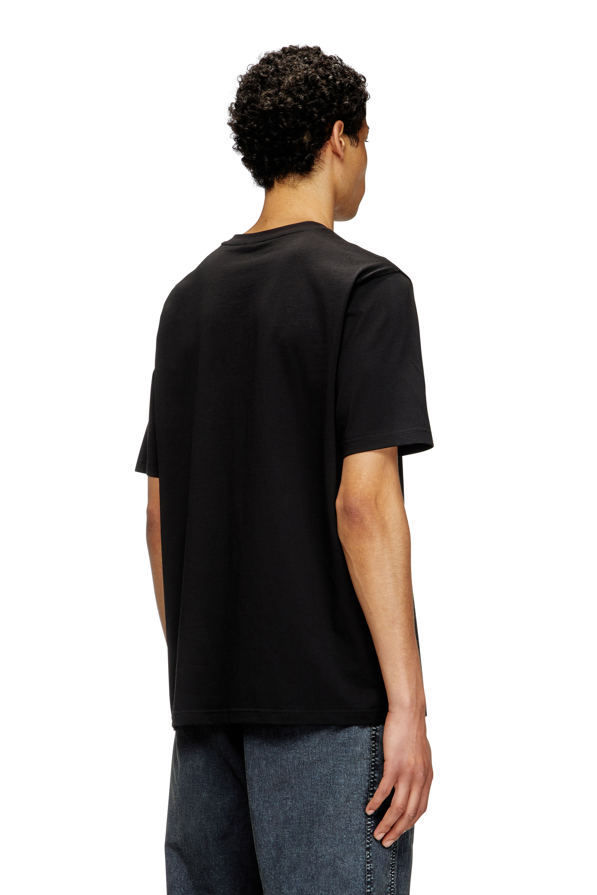 Diesel - T-ADJUST-MAREY, T-shirt avec cut-out à logo Oval D Homme in Noir - 4