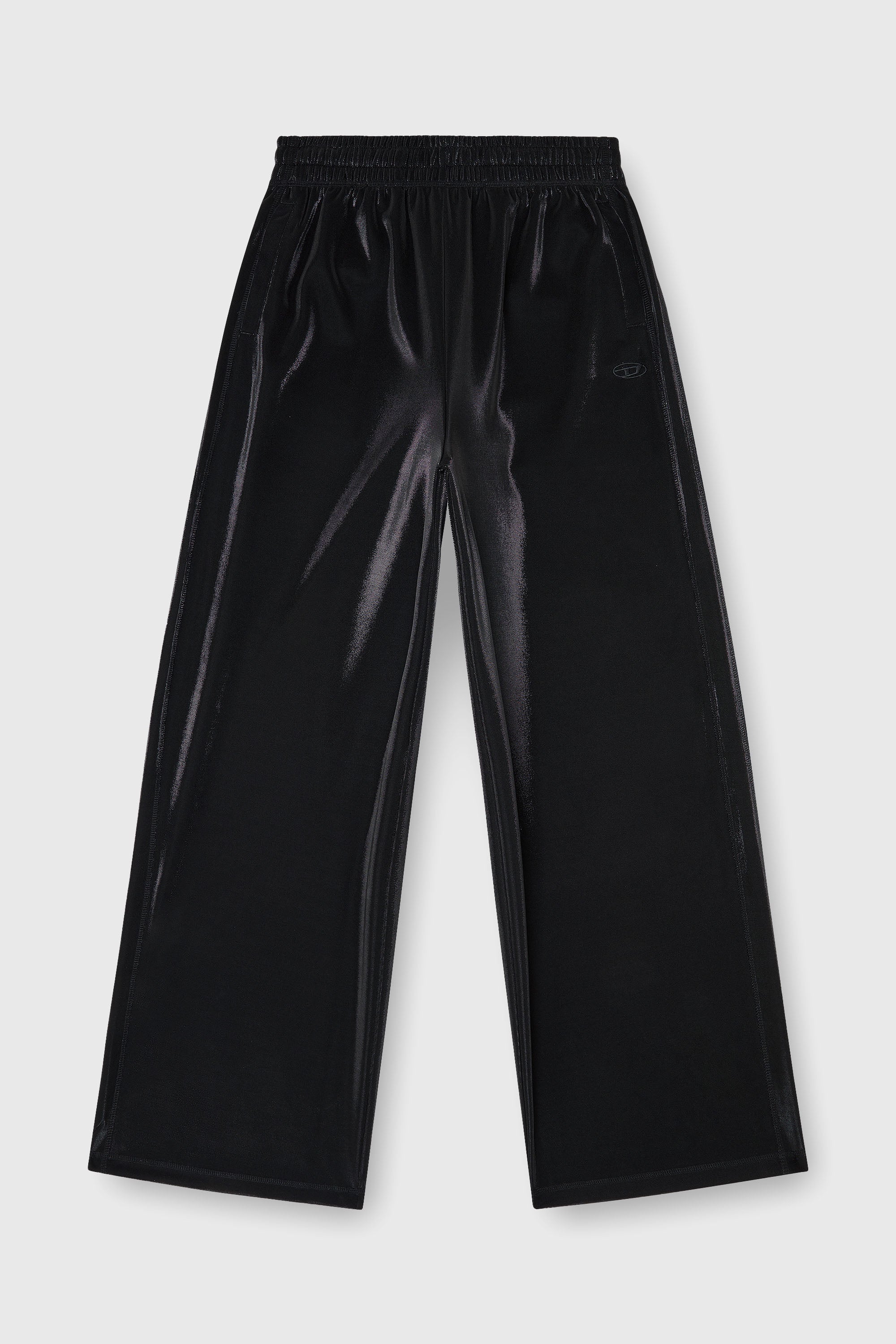 Diesel - P-ROSY, Damen Sweatpants aus gl&auml;nzendem Piquet-Stoff in Schwarz - 2