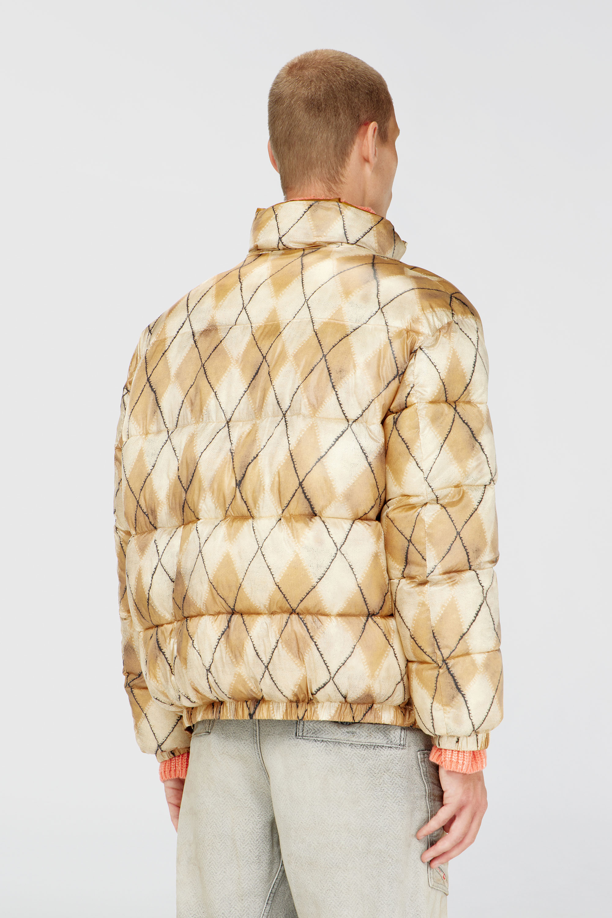 Diesel - W-BOURB-DLCK, Doudoune r&eacute;versible &agrave; motif losange Homme in Polychrome - 4