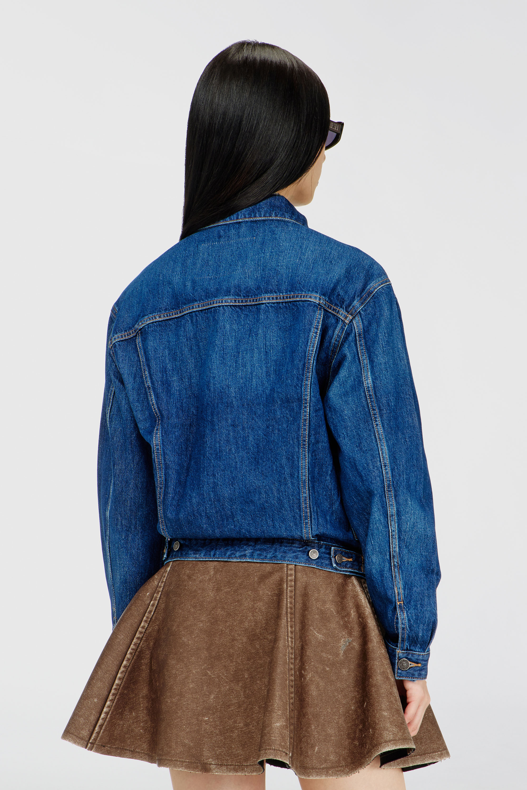 Diesel - D-RANGER, Herren Truckerjacke aus Denim in Mittelblau - 4