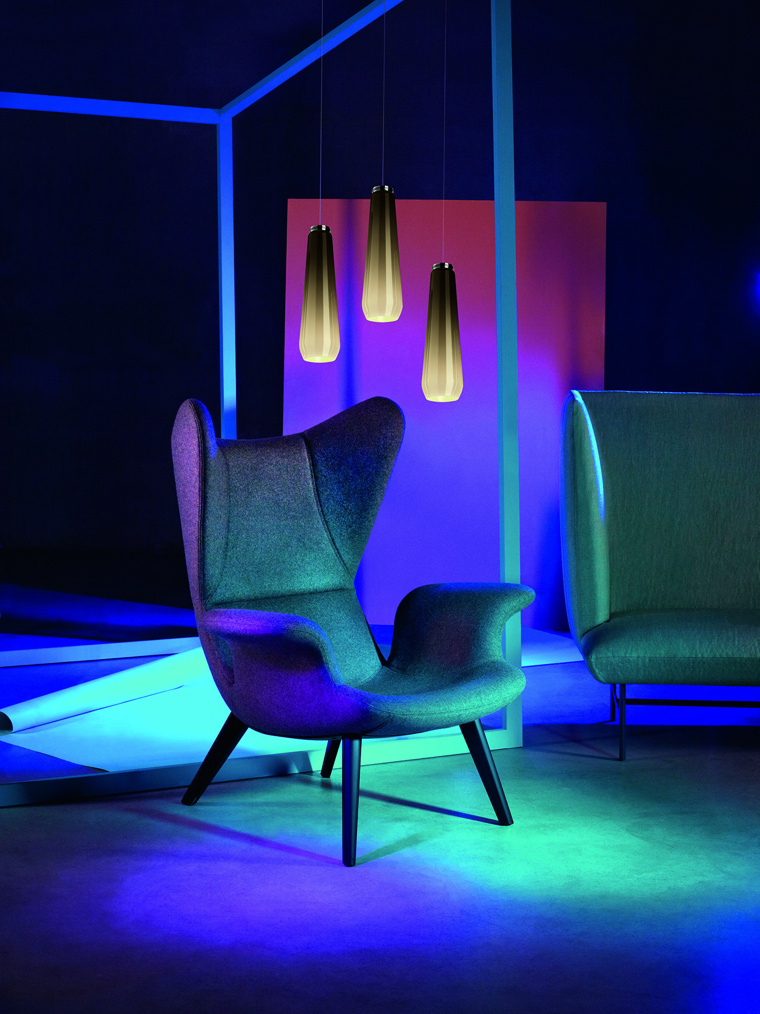 Diesel - GLAS DROP, Unisex H&auml;ngelampe aus geblasenem Glas in Grau - 3