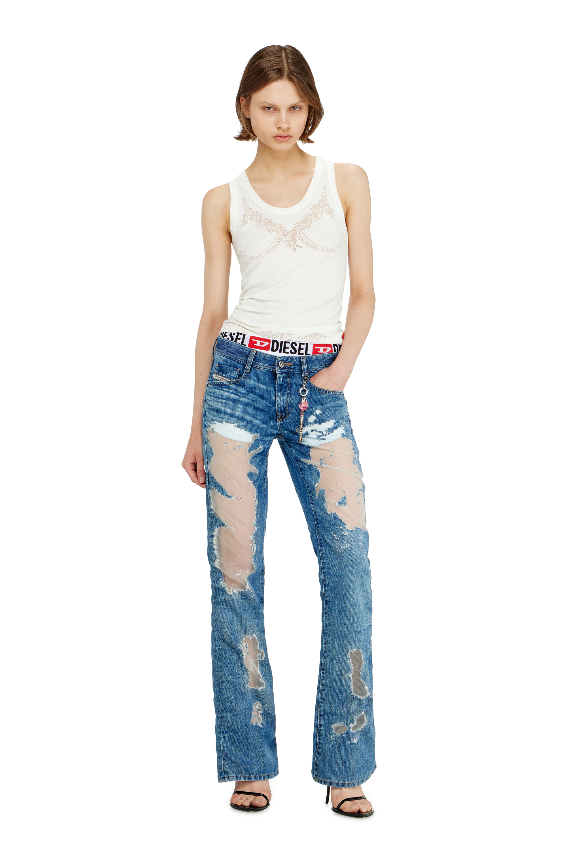 Diesel - Woman's Bootcut Jeans 1969 D-Ebbey 068ZH, Medium blue - 1